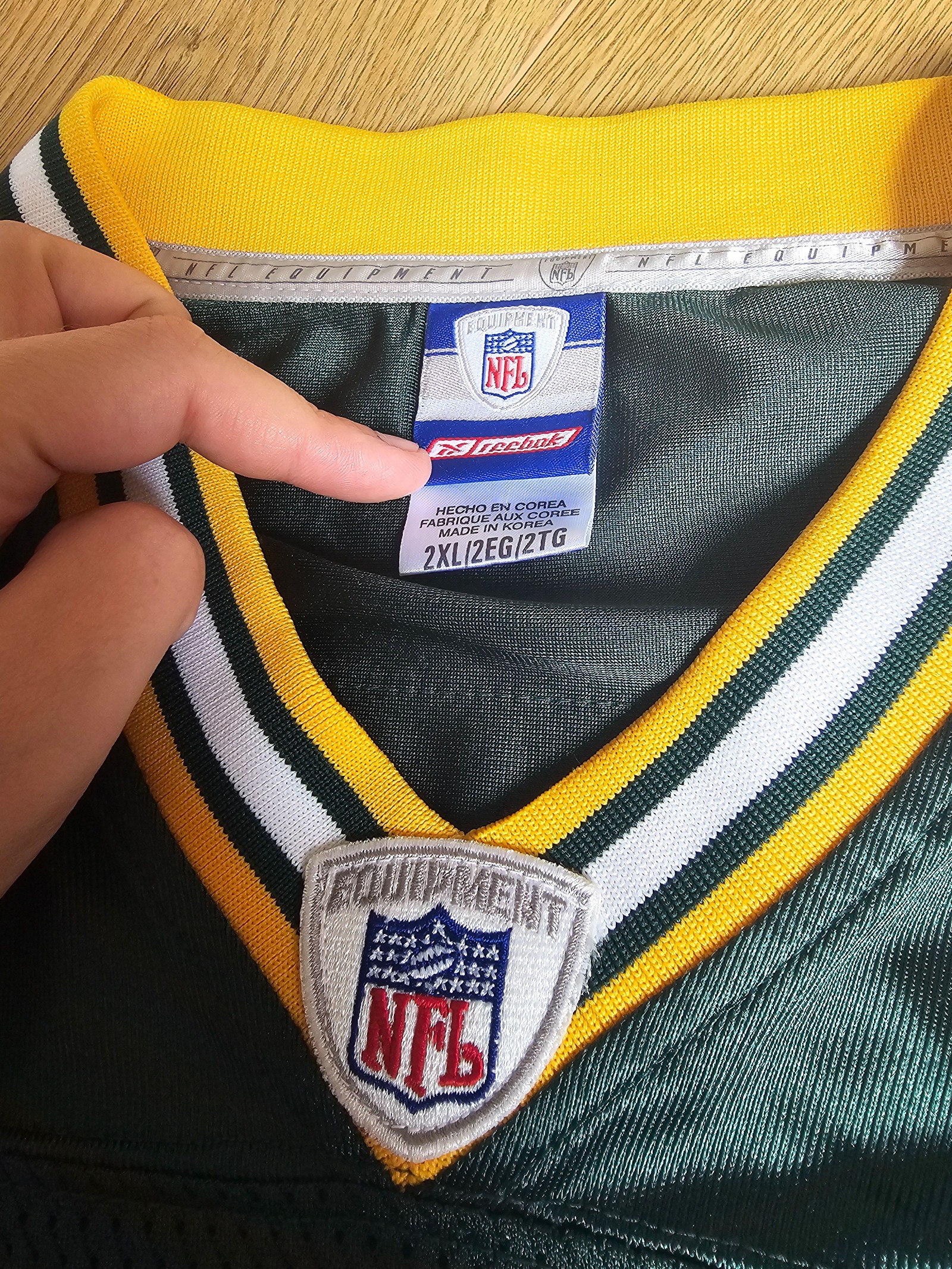 VTG Reebok Brett Favre Green Bay Packers NFL Equipment Football Jersey 2XL image 3