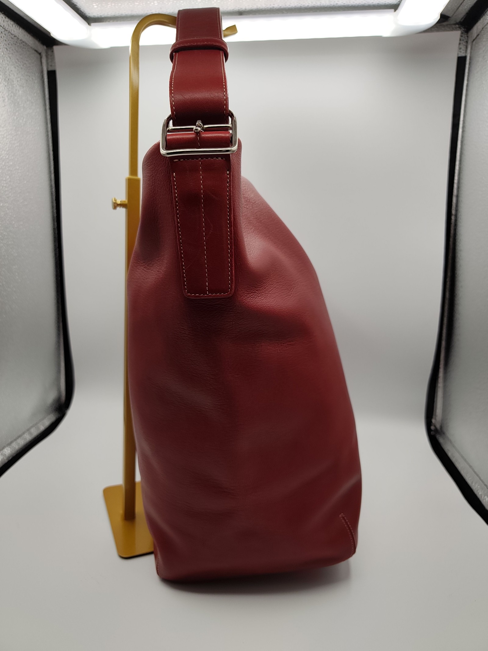 Coach Red Leather Hobo Shoulder Bag Women image 3