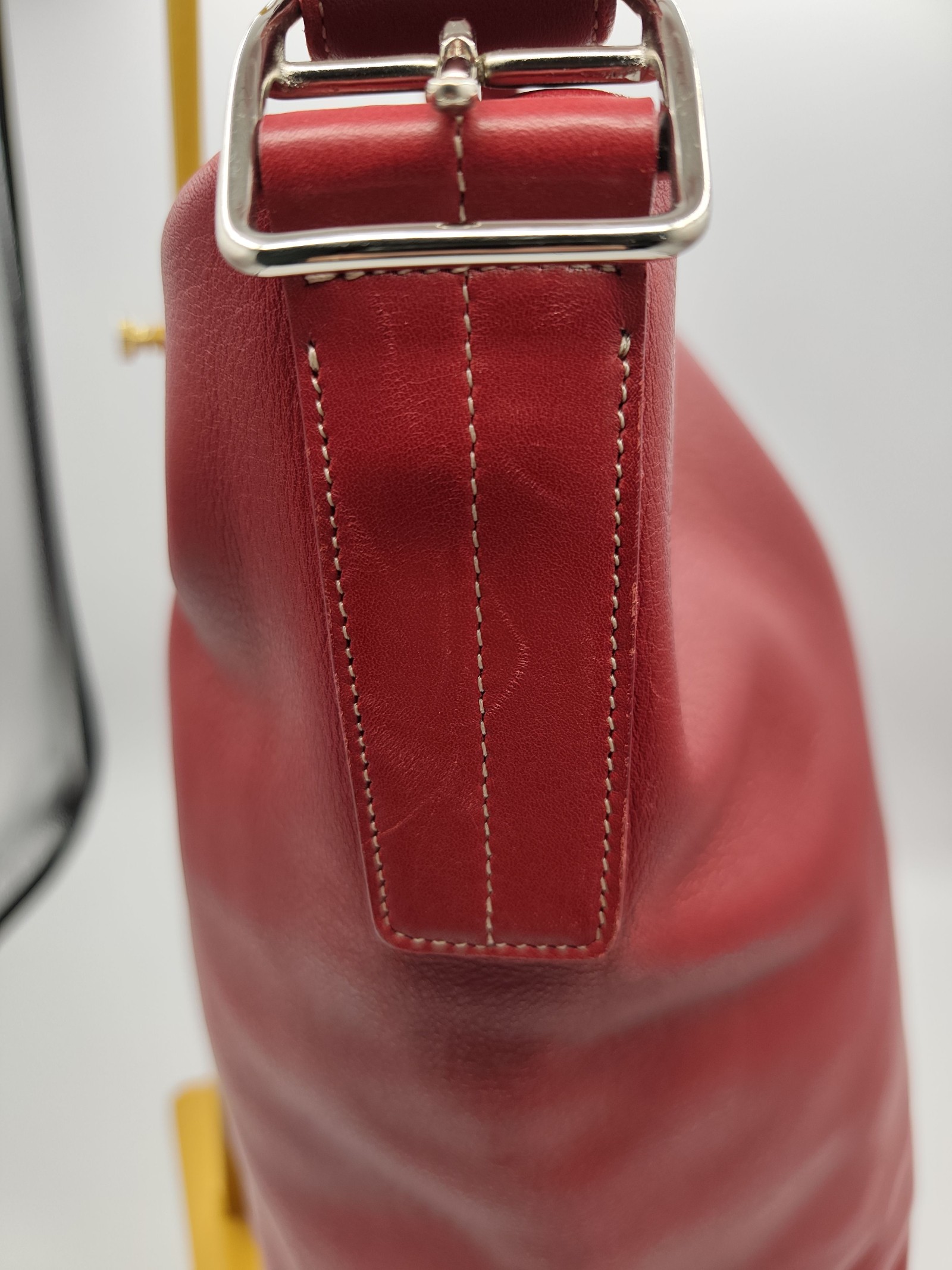 Coach Red Leather Hobo Shoulder Bag Women image 4