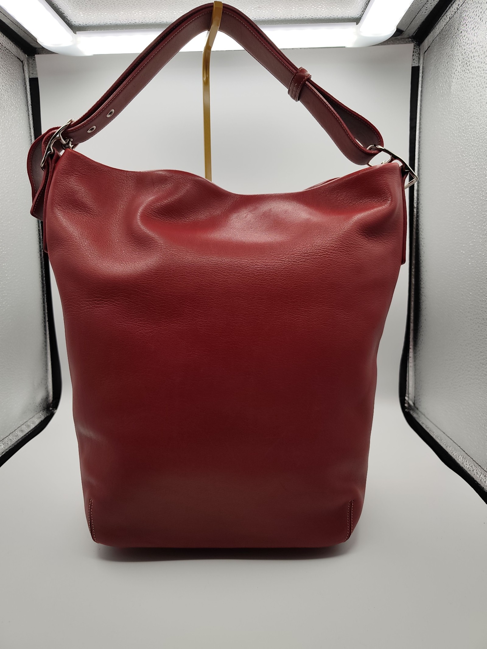 Coach Red Leather Hobo Shoulder Bag Women image 9
