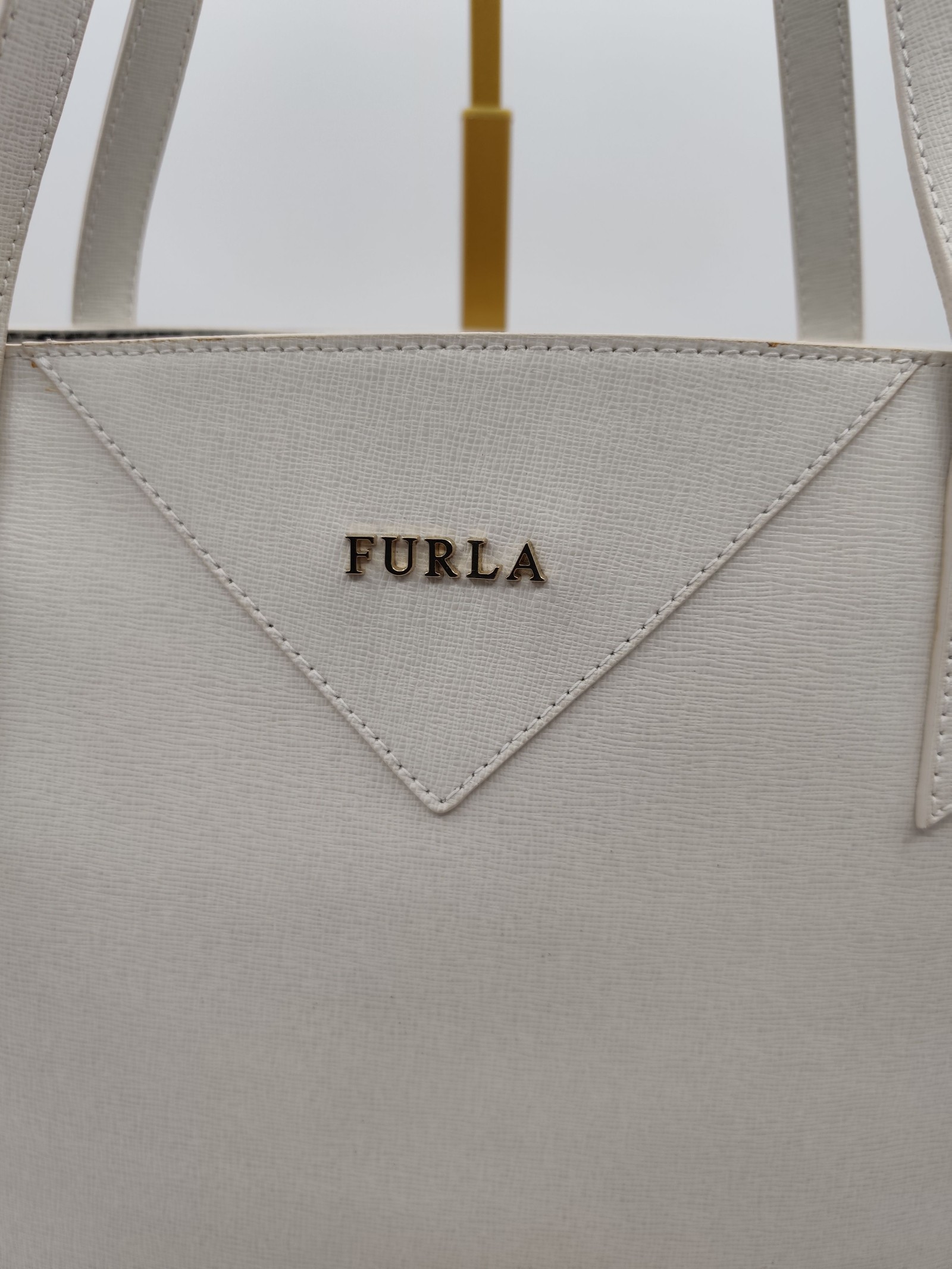 Furla White Saffiano Leather Tote Bag Women image 2