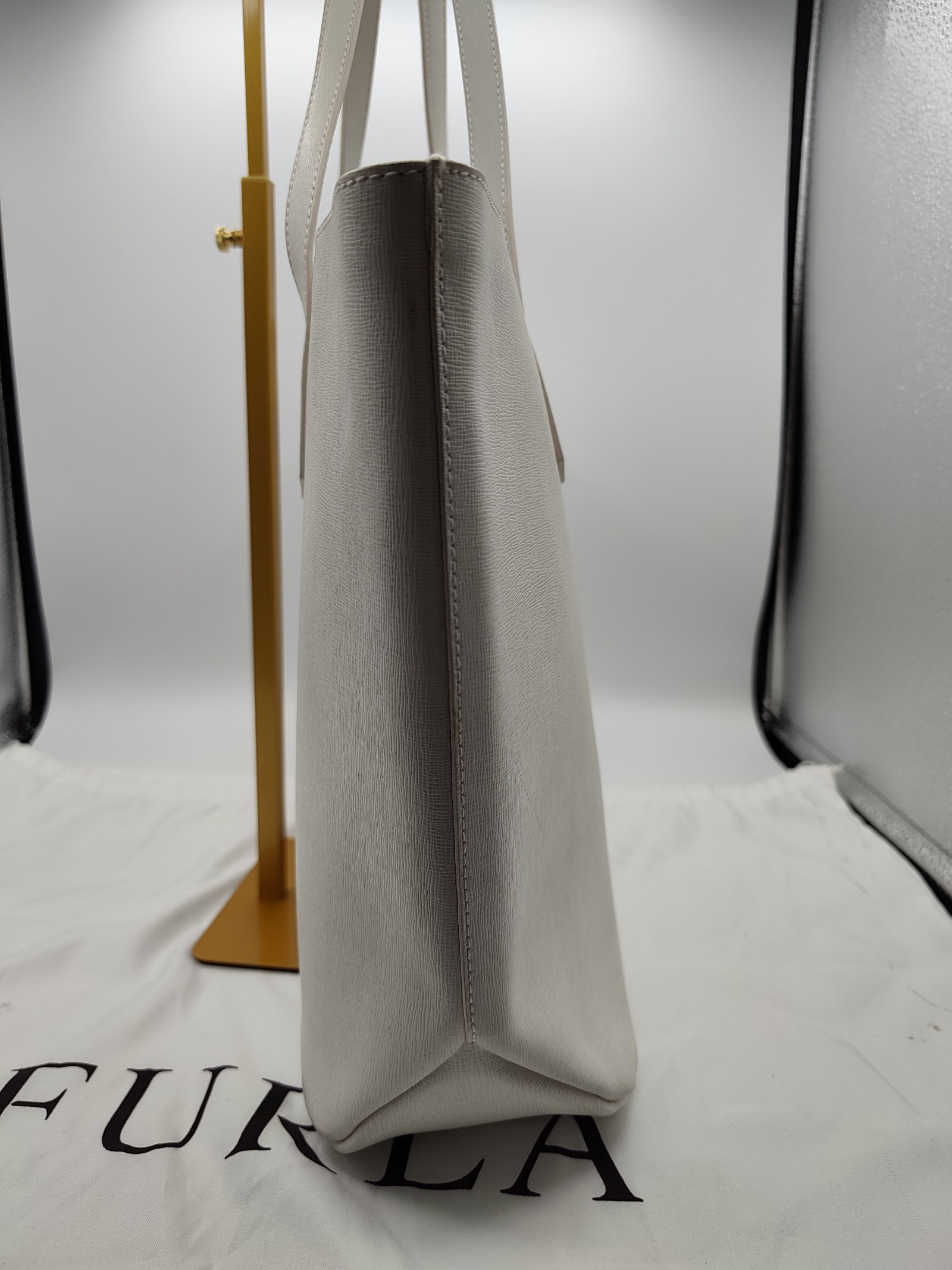 Furla White Saffiano Leather Tote Bag Women image 5