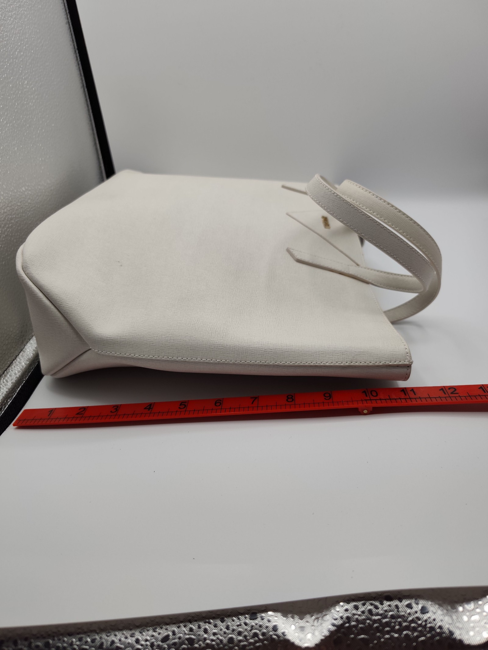 Furla White Saffiano Leather Tote Bag Women image 9