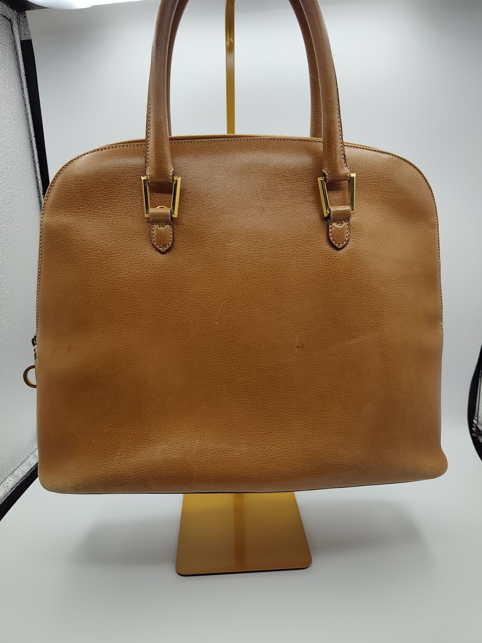 Salvatore Ferragamo Brown Leather Handbag Women Elegant Classic image 9