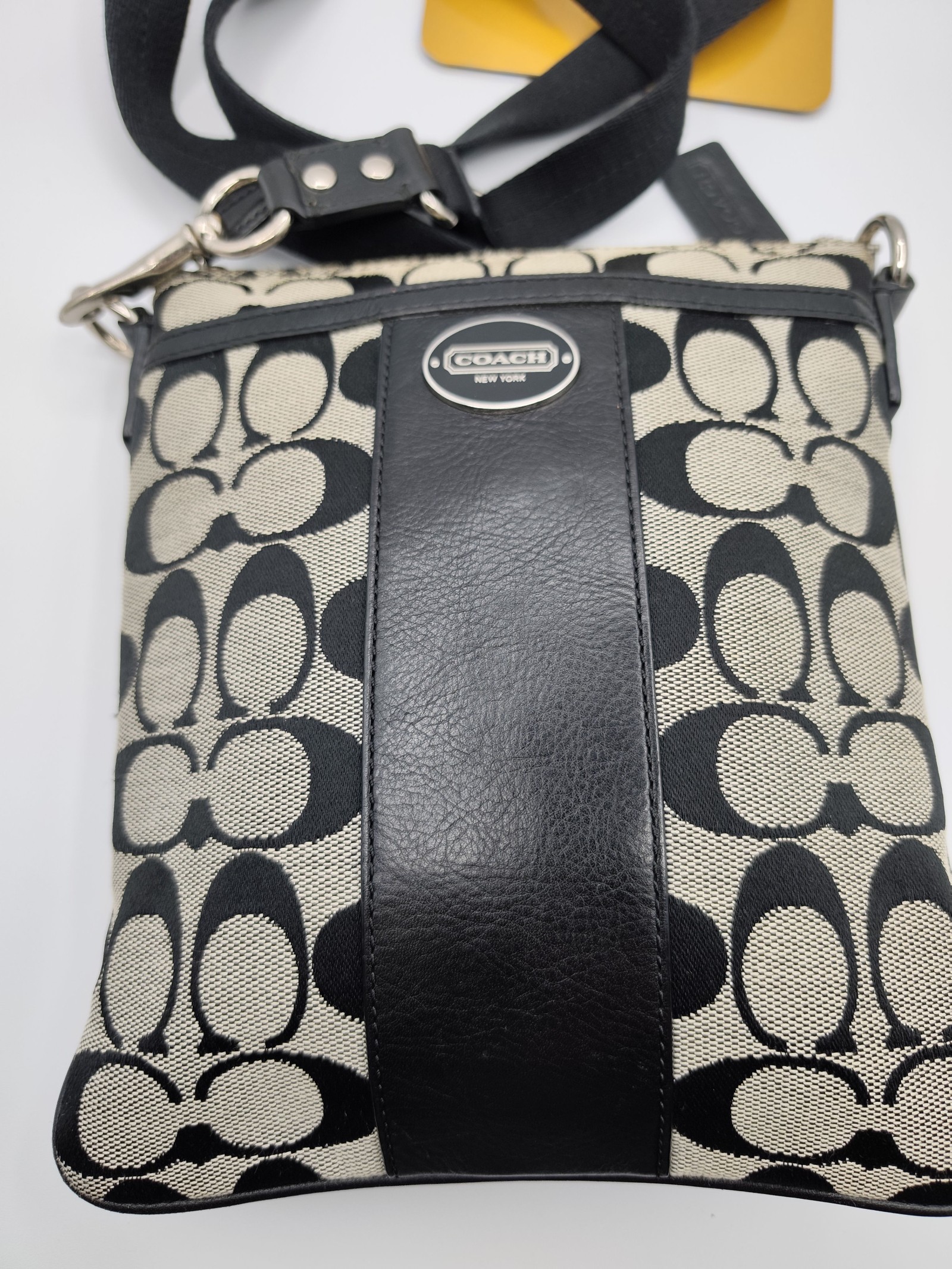 Coach Black & Beige Signature Crossbody Bag Other image 6