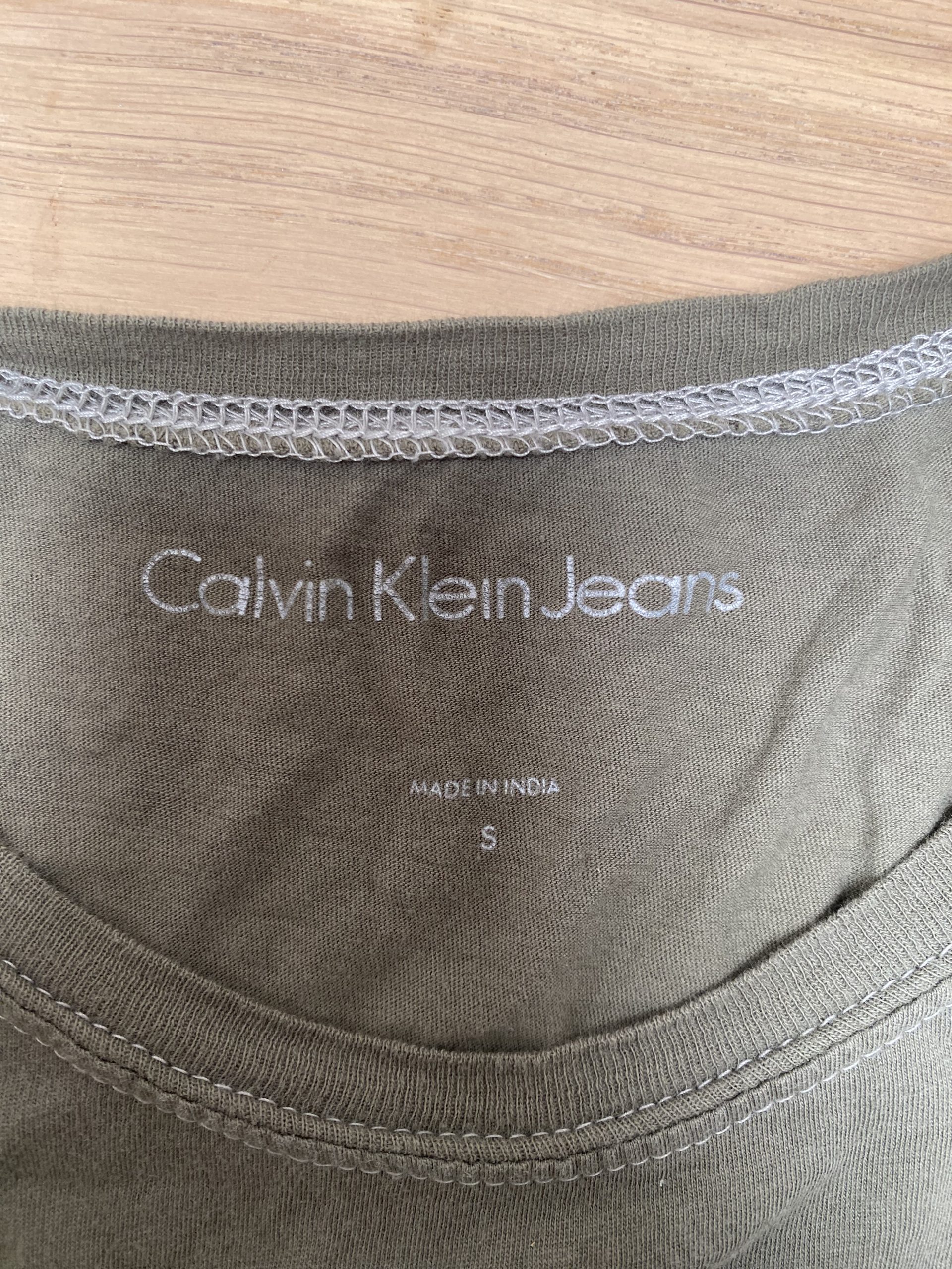 Y2K Calvin Klein Jeans Green Sequin Logo T-Shirt Small image 5