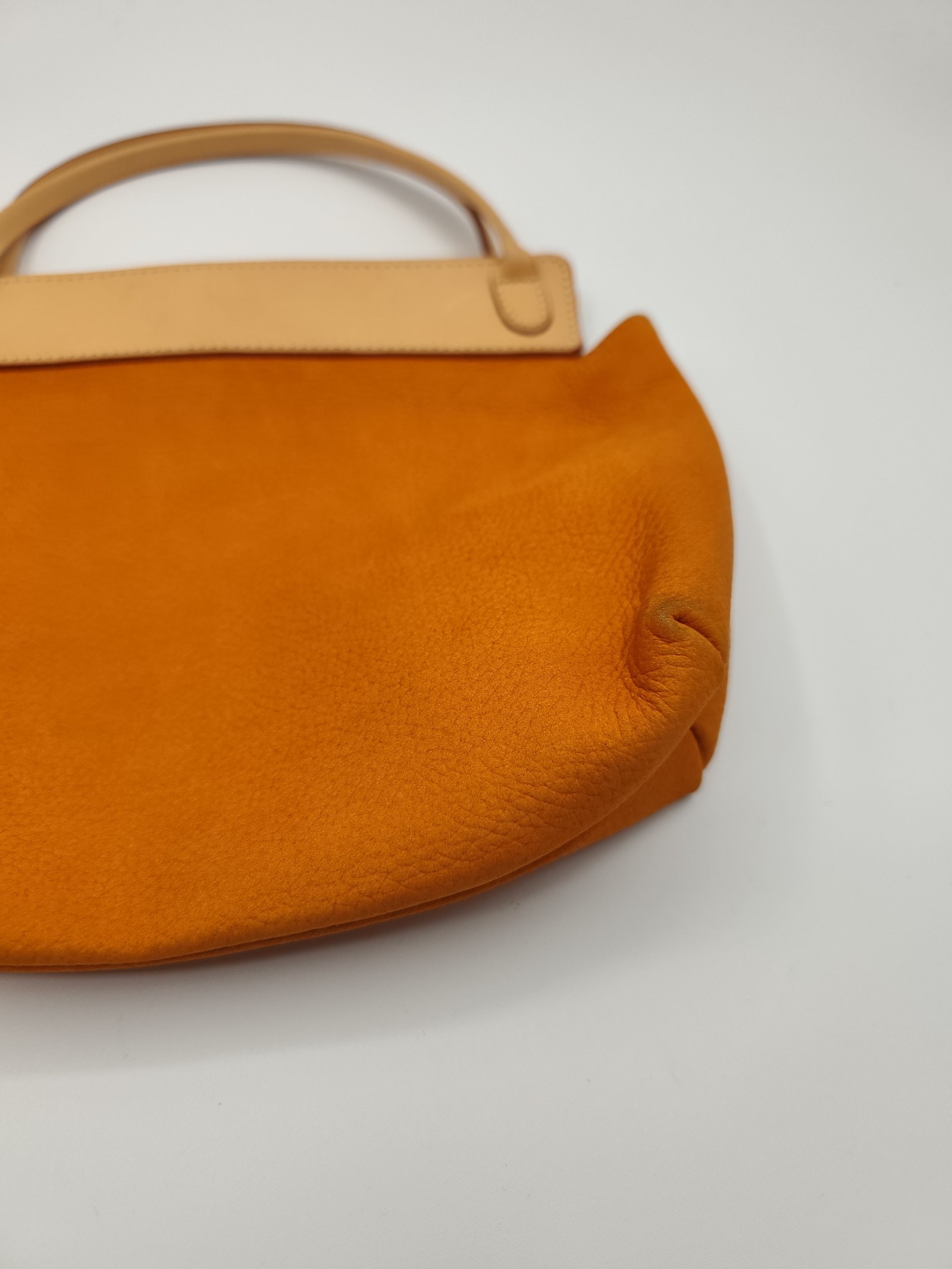 Kitamura Orange & Beige Leather Tote Bag small kids size image 7