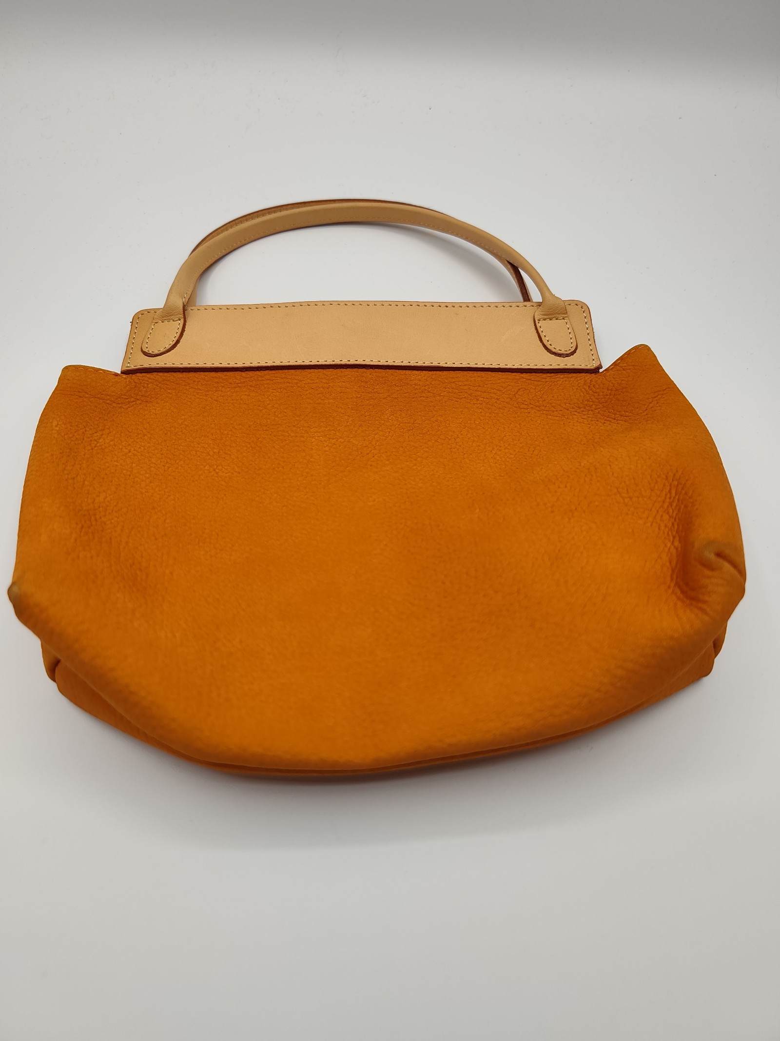 Kitamura Orange & Beige Leather Tote Bag small kids size image 6