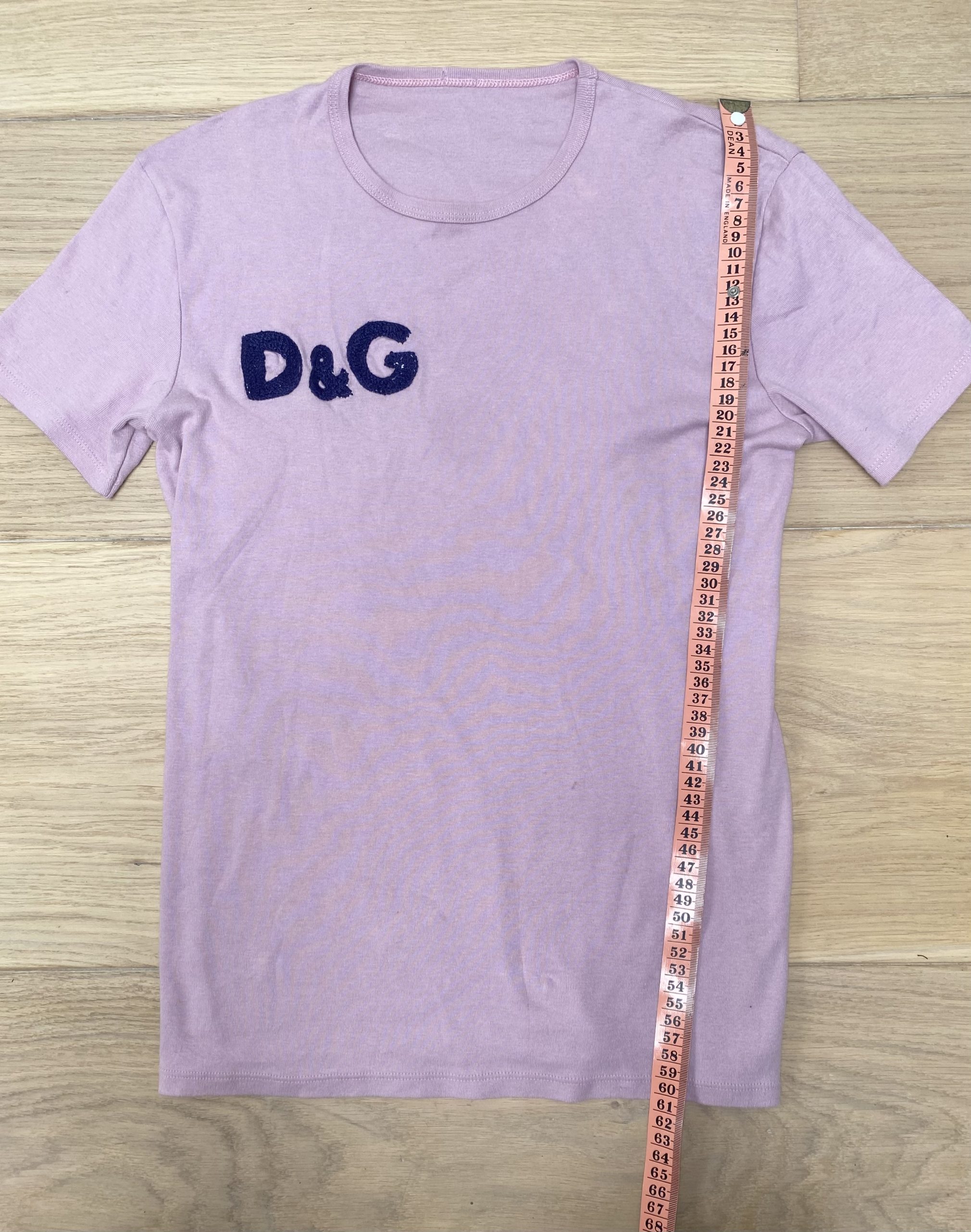 Y2K Dolce & Gabbana Pink & Navy Logo T-Shirt Medium image 4