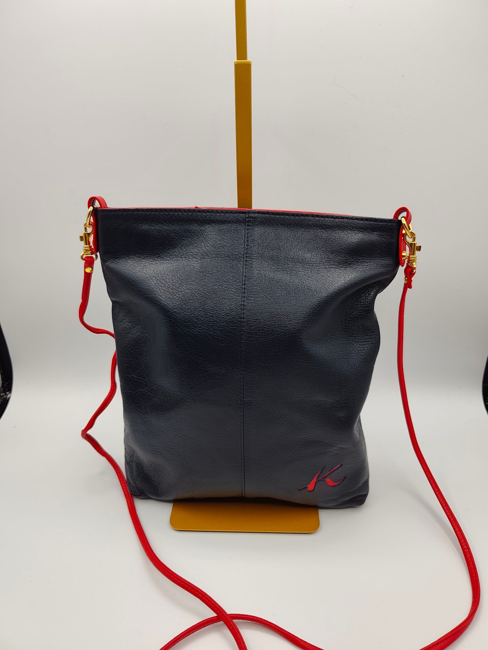 Kitamura Navy & Red Leather Crossbody Bag Other image 3