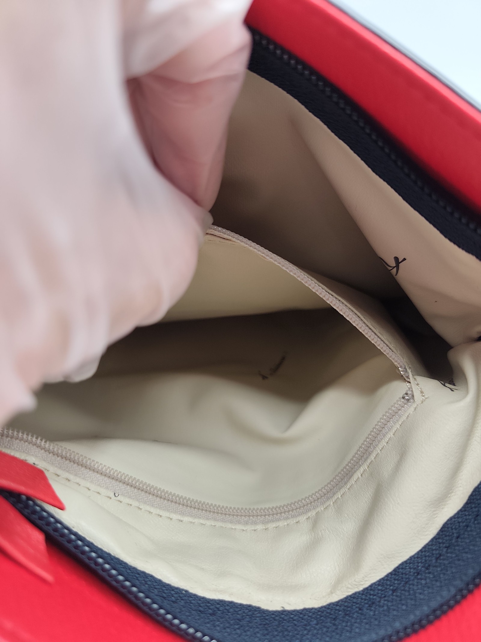 Kitamura Navy & Red Leather Crossbody Bag Other image 7