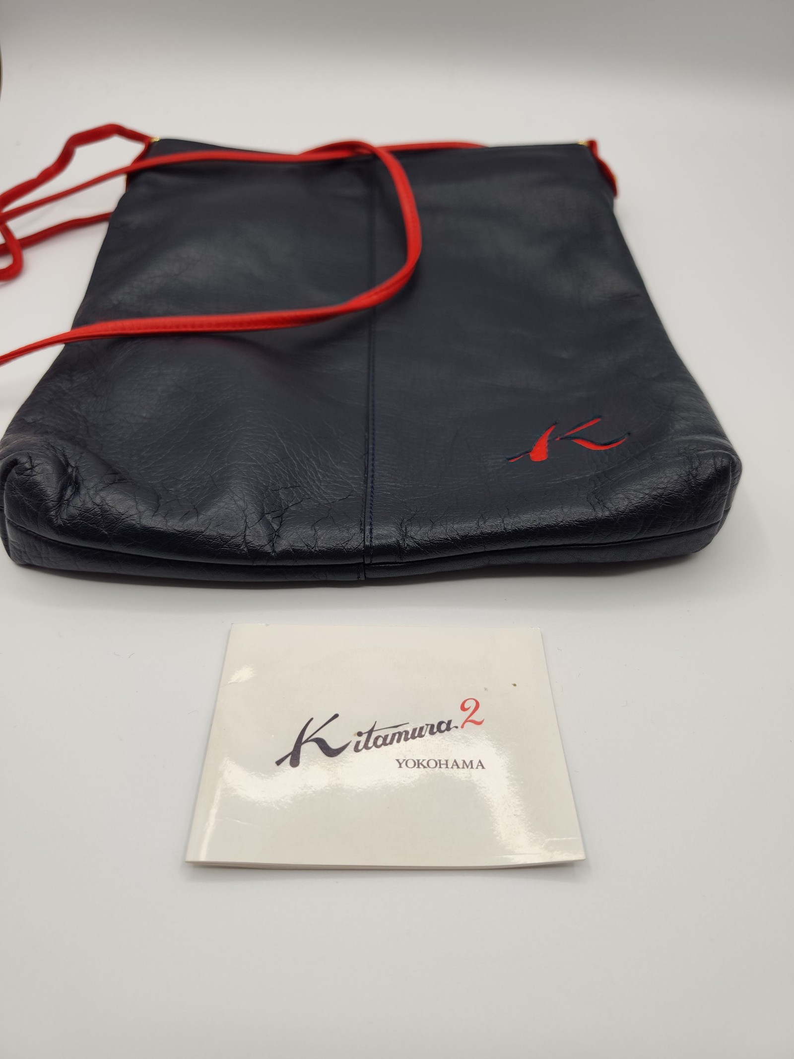 Kitamura Navy & Red Leather Crossbody Bag Other image 8