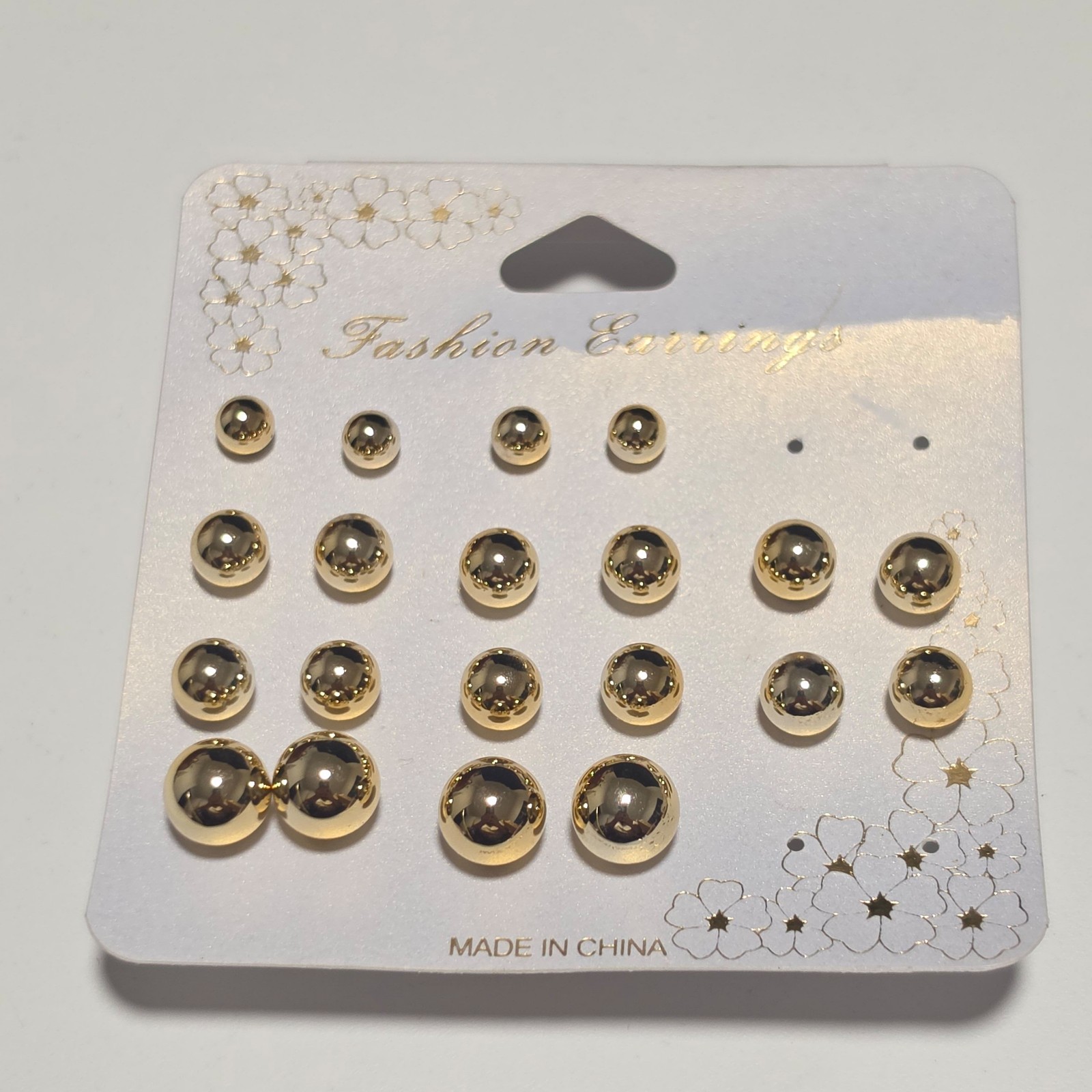 Costume Gold Tone Fashion Stud Earrings Set. B3