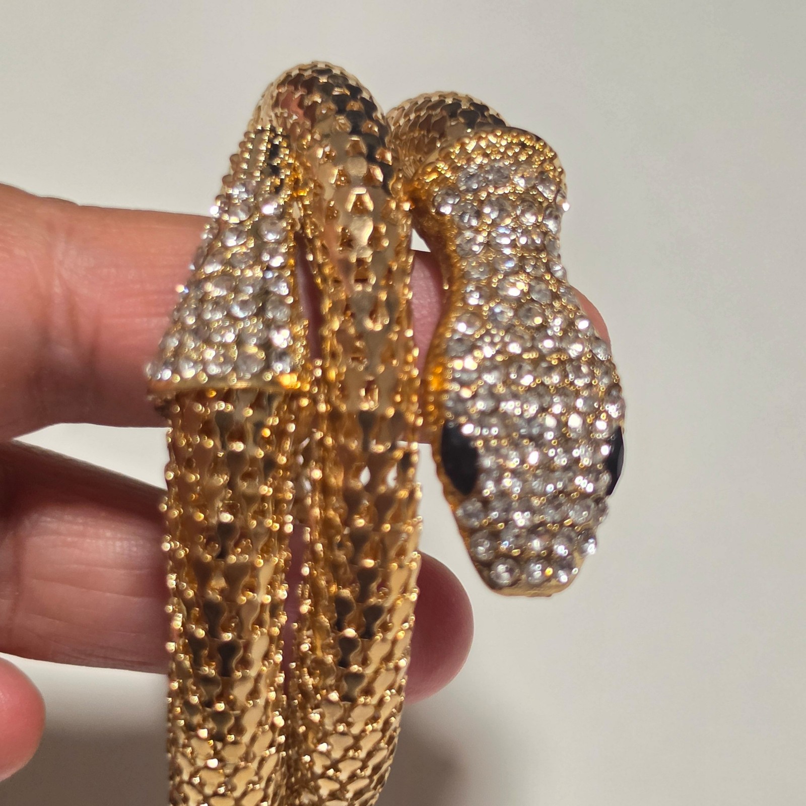Costume Gold & Rhinestone Snake Bracelet. B3 image 2