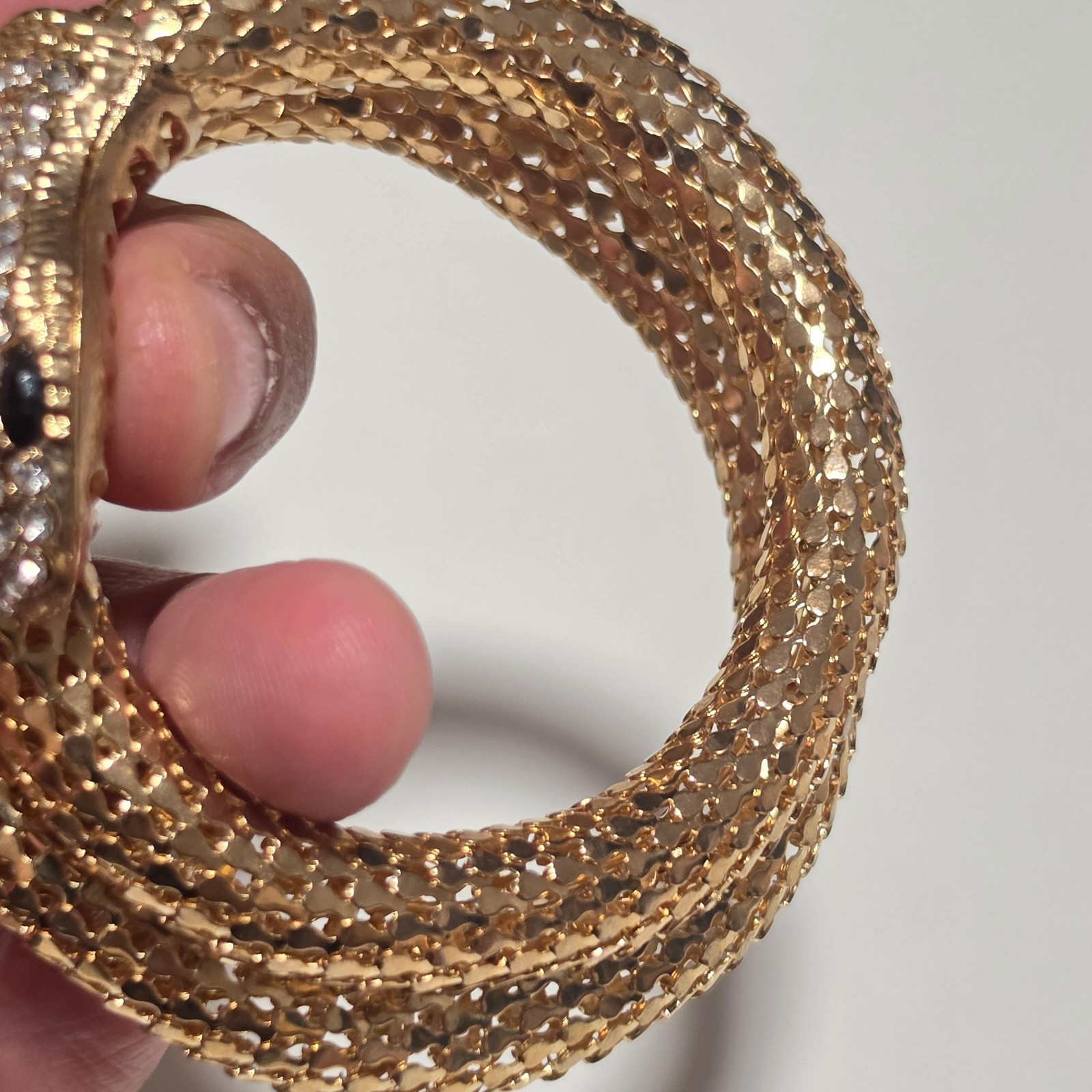 Costume Gold & Rhinestone Snake Bracelet. B3 image 3