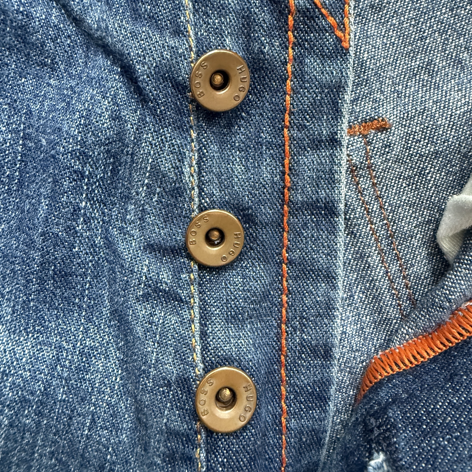 Hugo Boss Blue Denim Jeans 36 Waist Authentic Logo Button image 4