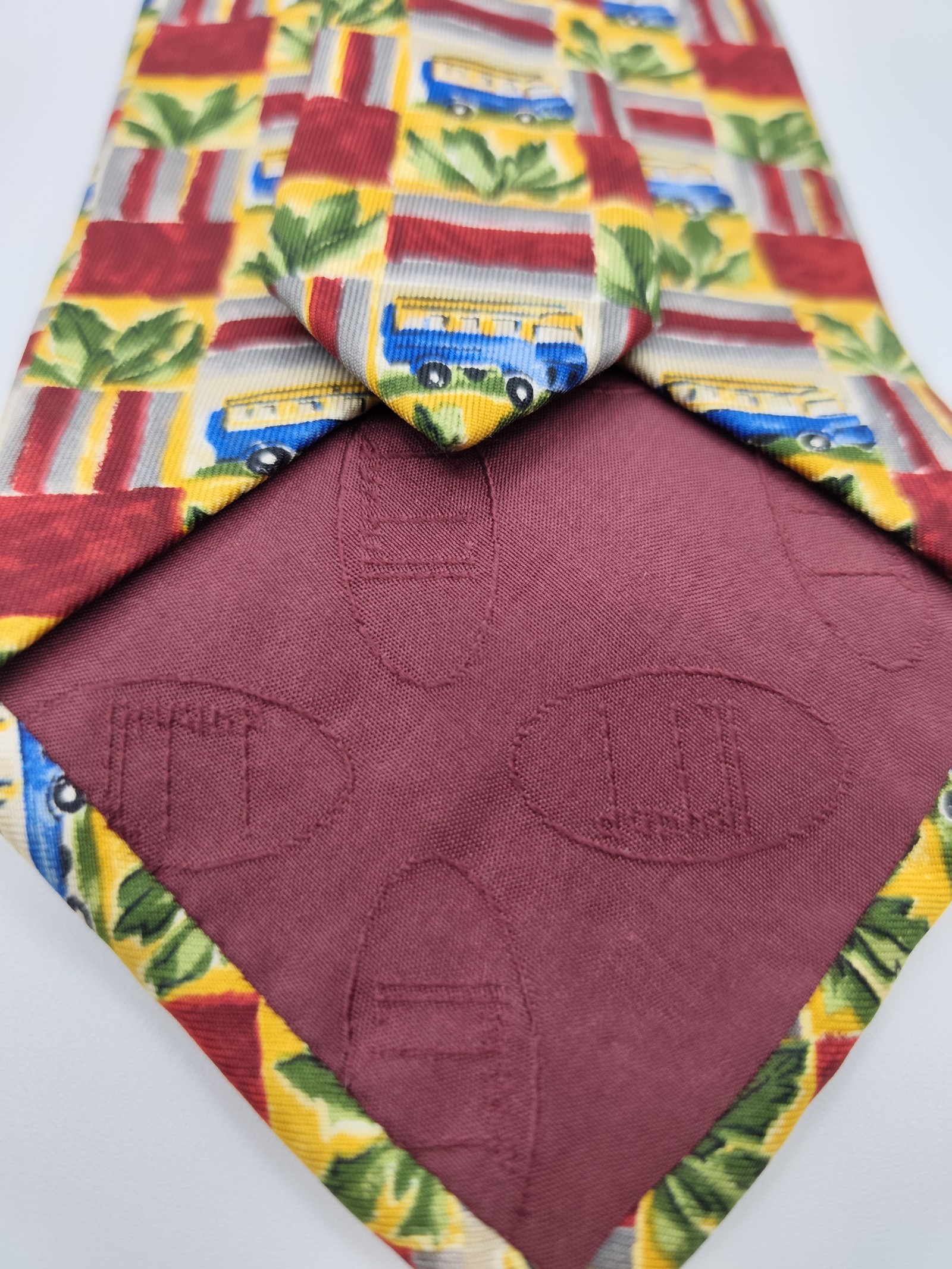 Dunhill Yellow, Red, Blue & Green Patterned Silk Tie Other image 3