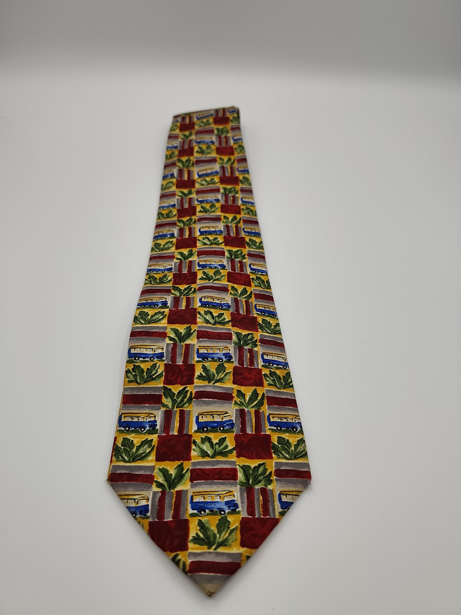 Dunhill Yellow, Red, Blue & Green Patterned Silk Tie Other image 4