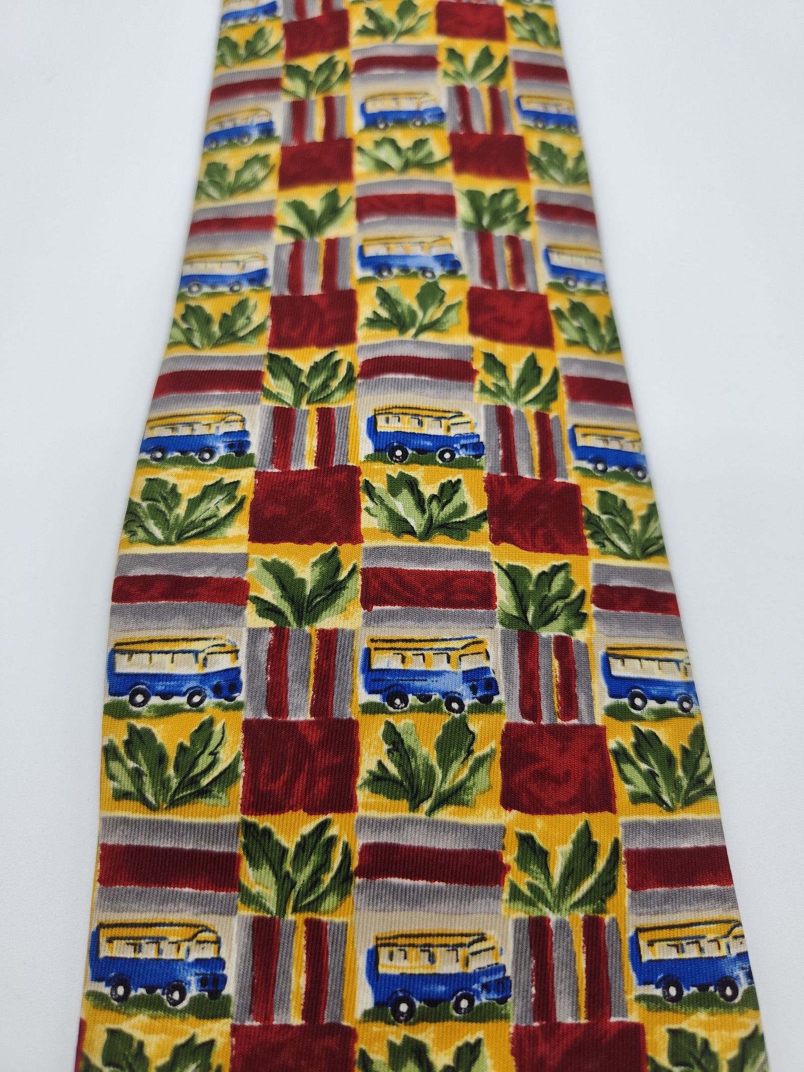 Dunhill Yellow, Red, Blue & Green Patterned Silk Tie Other image 5