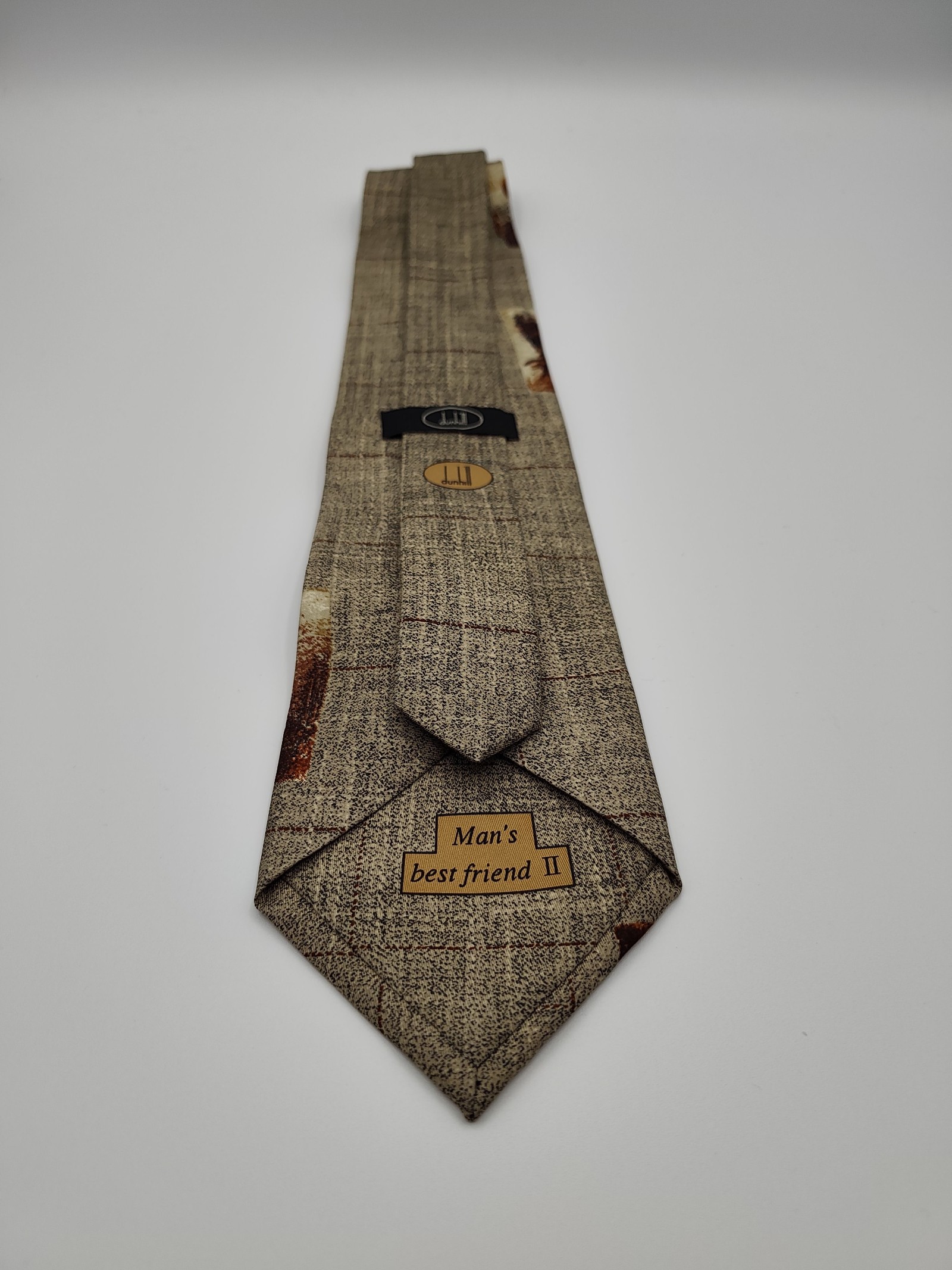 Dunhill Beige & Brown Dog Print Silk Tie Man's Best Friend II image 4