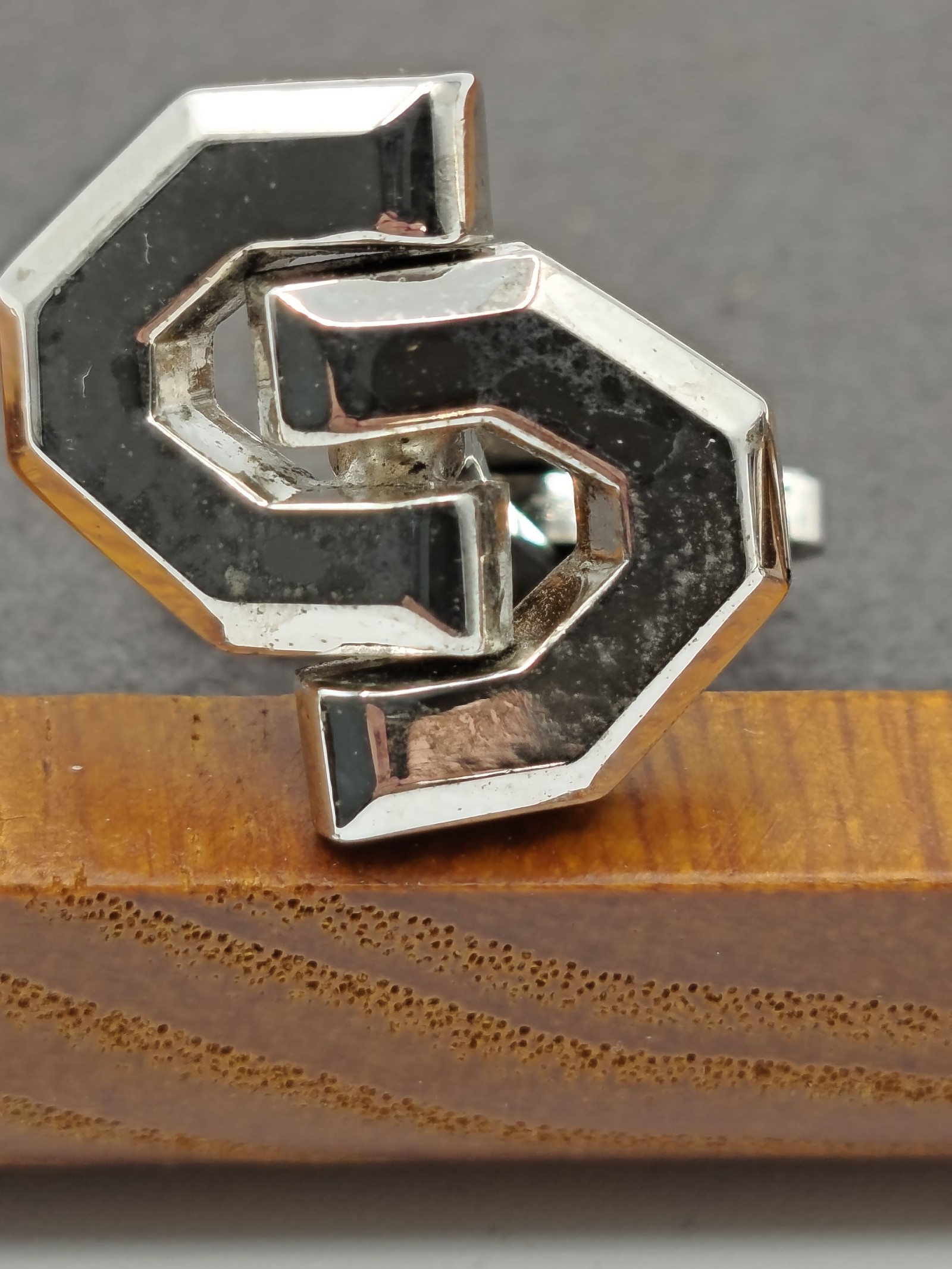 Christian Dior Silver Tone Logo Vintage Cufflinks image 4