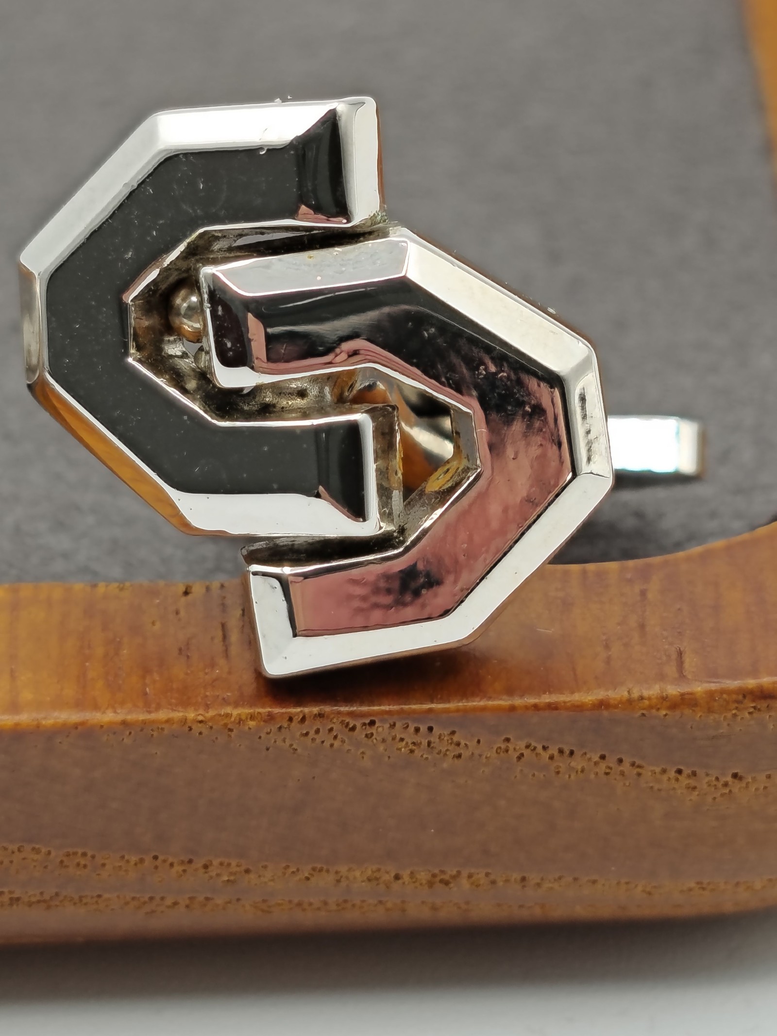 Christian Dior Silver Tone Logo Vintage Cufflinks image 5