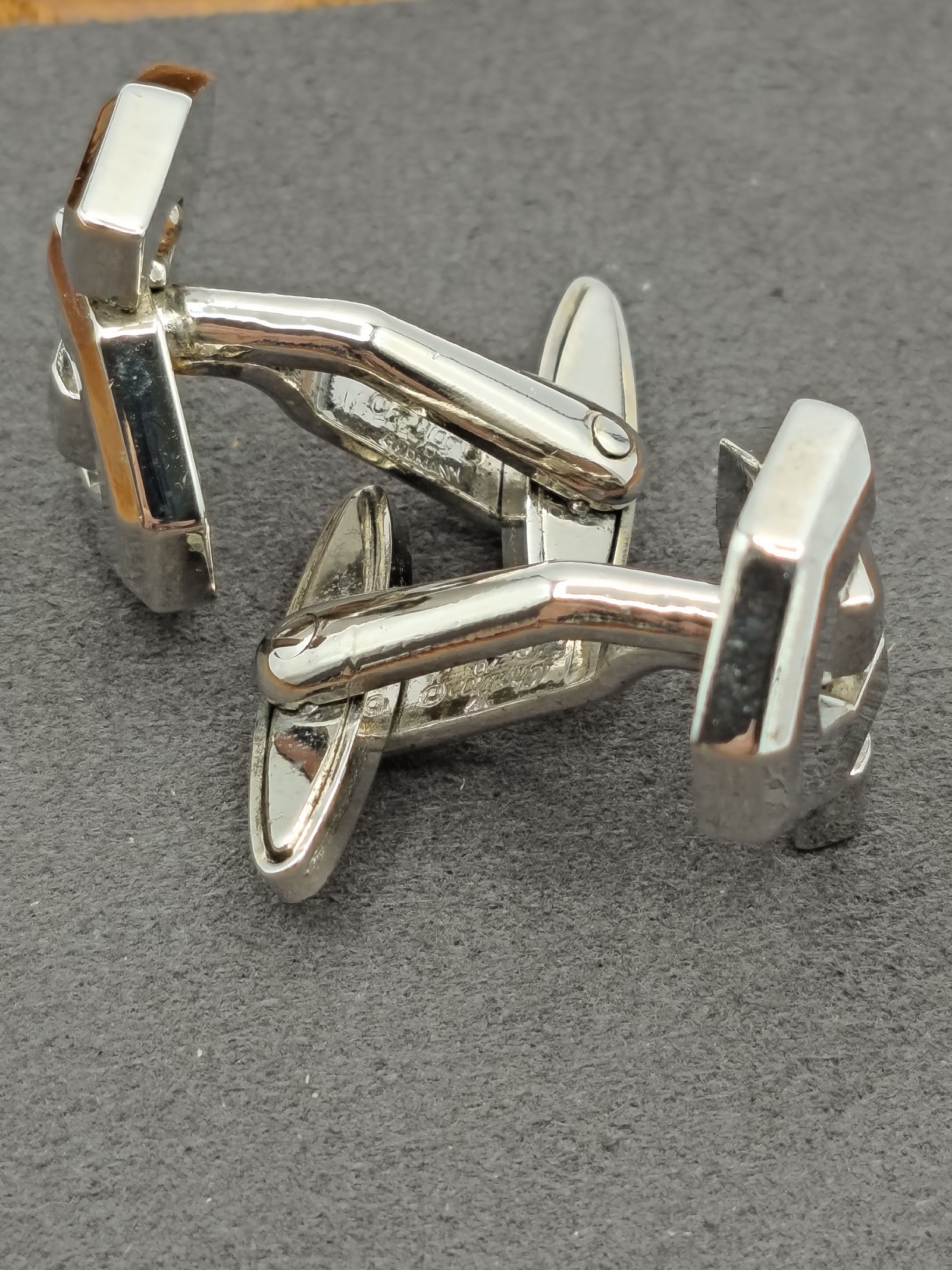 Christian Dior Silver Tone Logo Vintage Cufflinks image 6