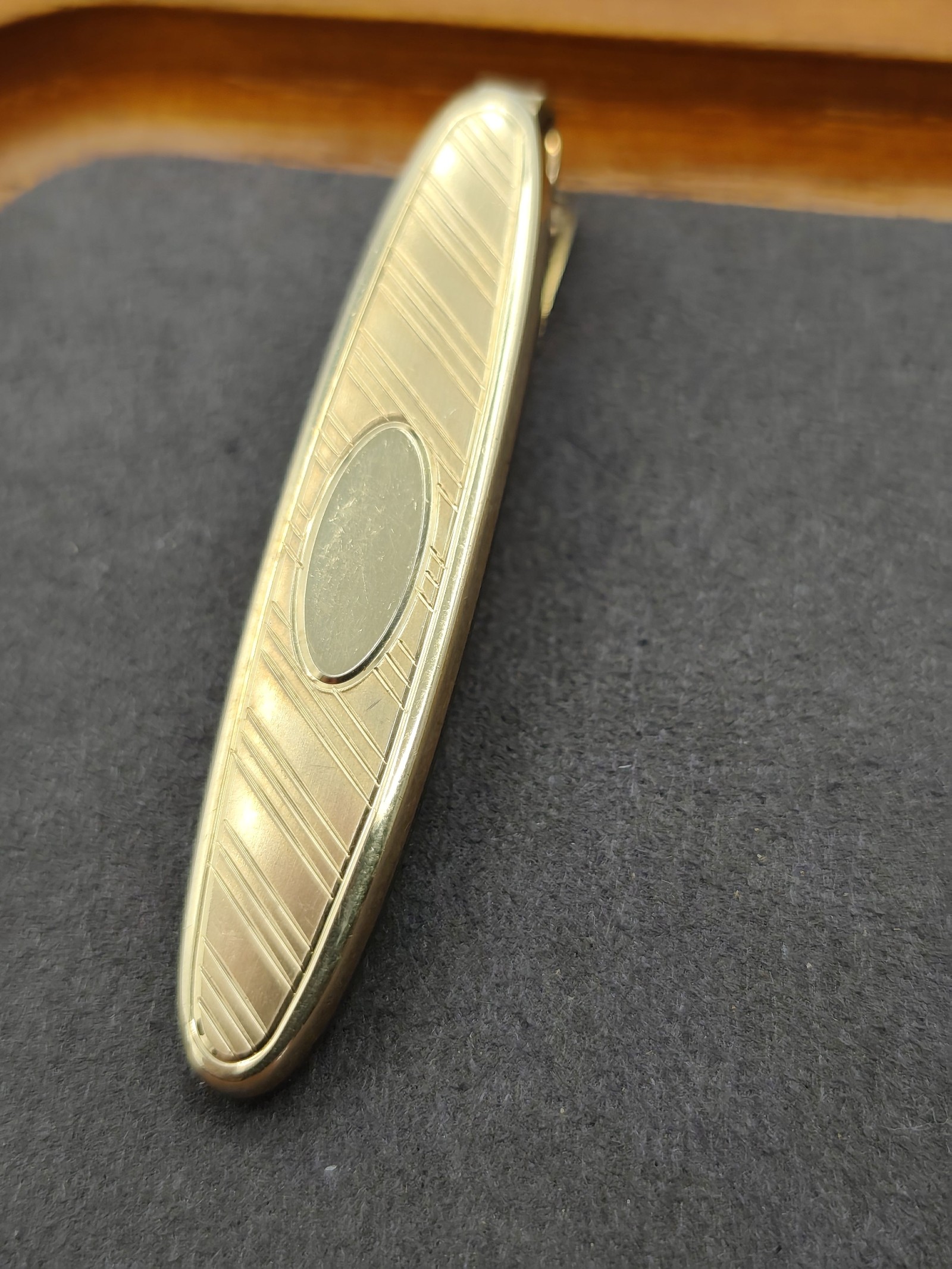 Anson Gold Tone 12K GF Cufflink & Tie Clip Set Vintage Men image 4