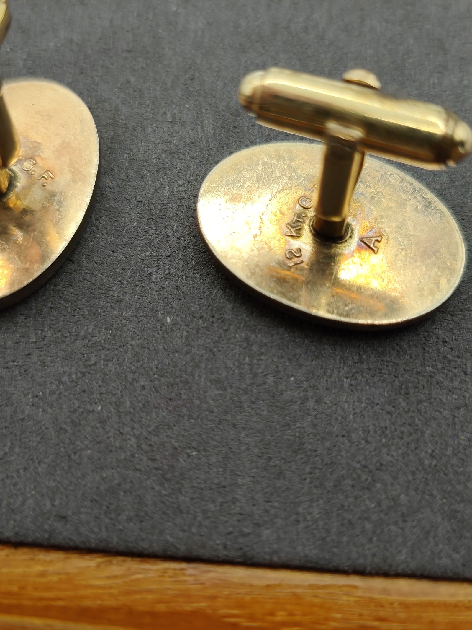 Anson Gold Tone 12K GF Cufflink & Tie Clip Set Vintage Men image 10