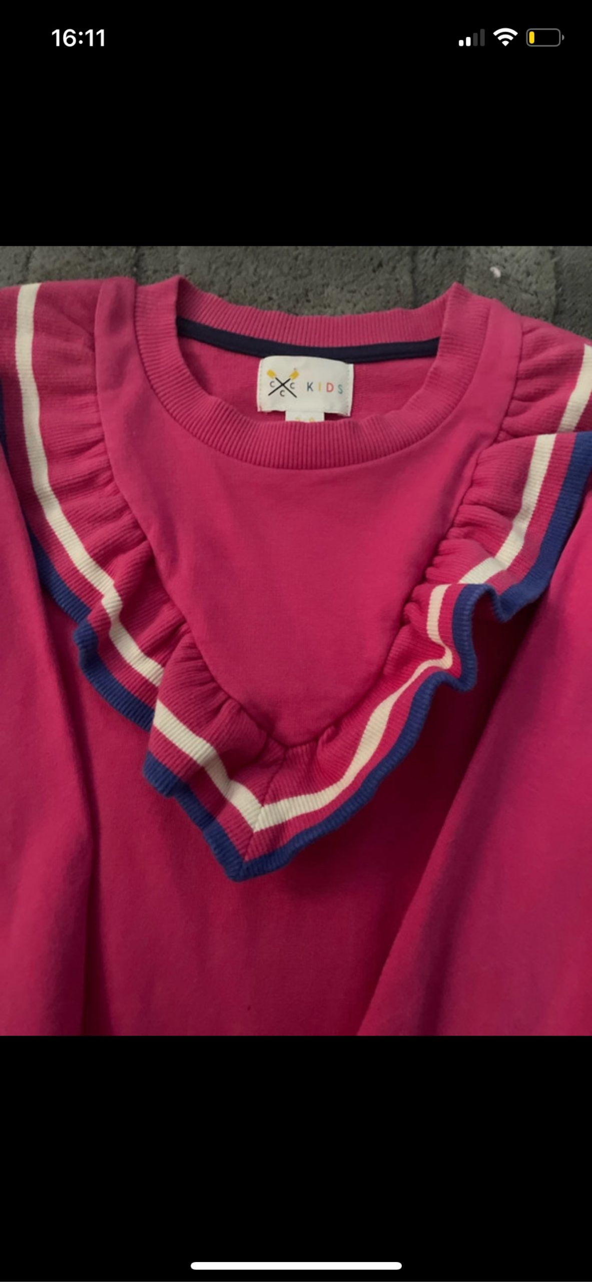 C&C Kids Pink Ruffle Sweatshirt Dress Age 5-6 image 2
