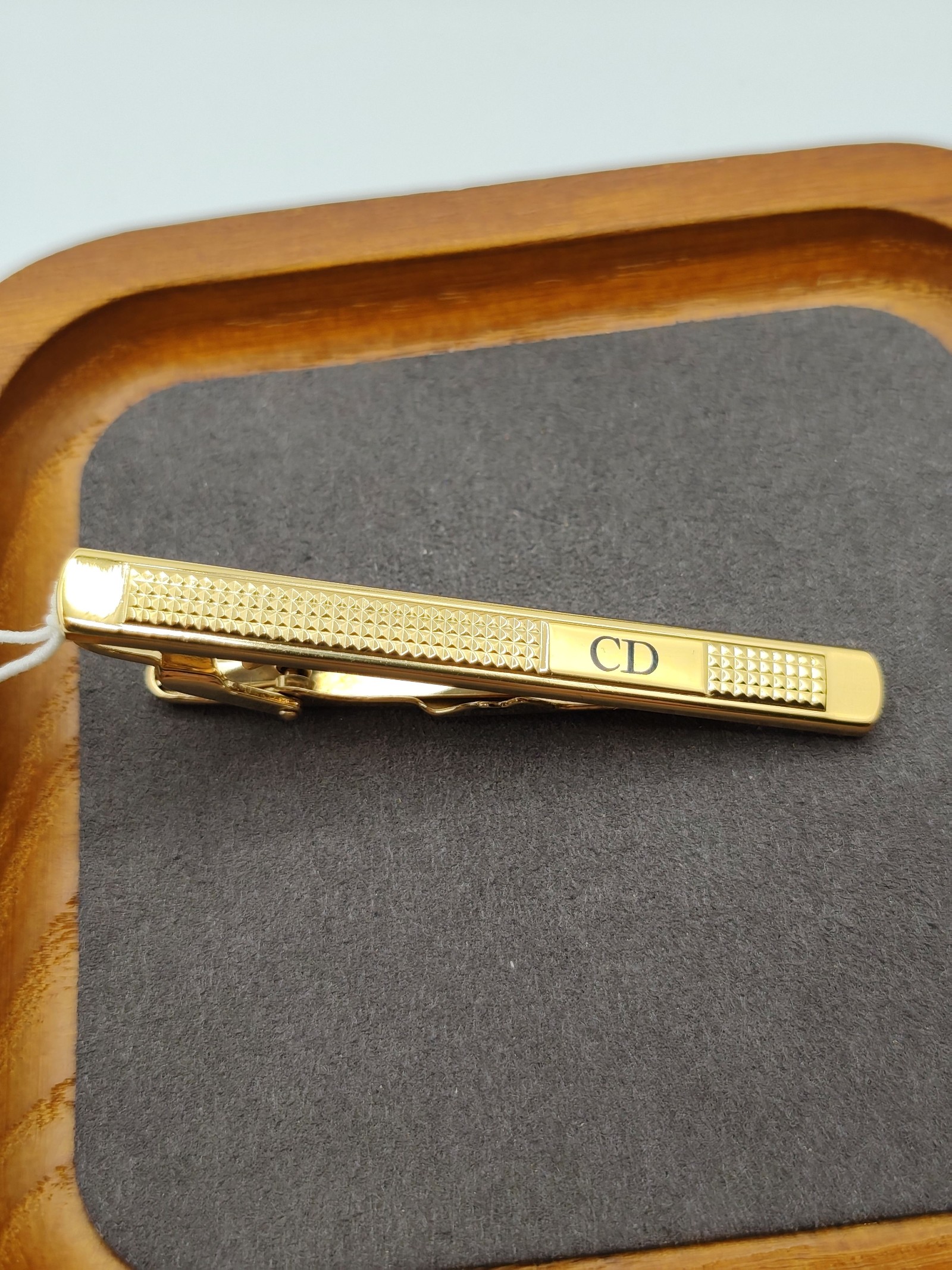 Christian Dior Gold Tone CD Tie Clip One Size Made in Germany image 4