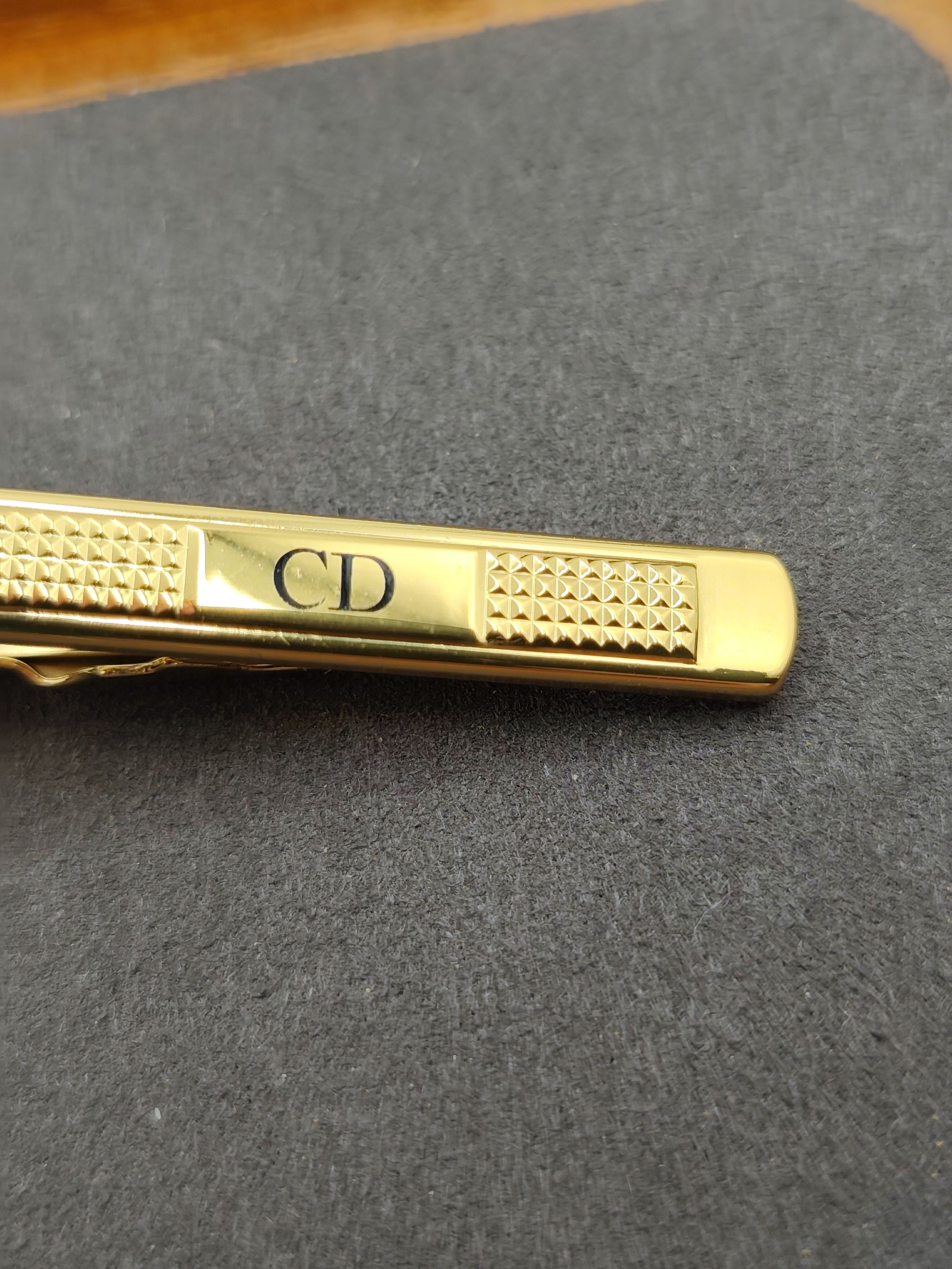 Christian Dior Gold Tone CD Tie Clip One Size Made in Germany image 5