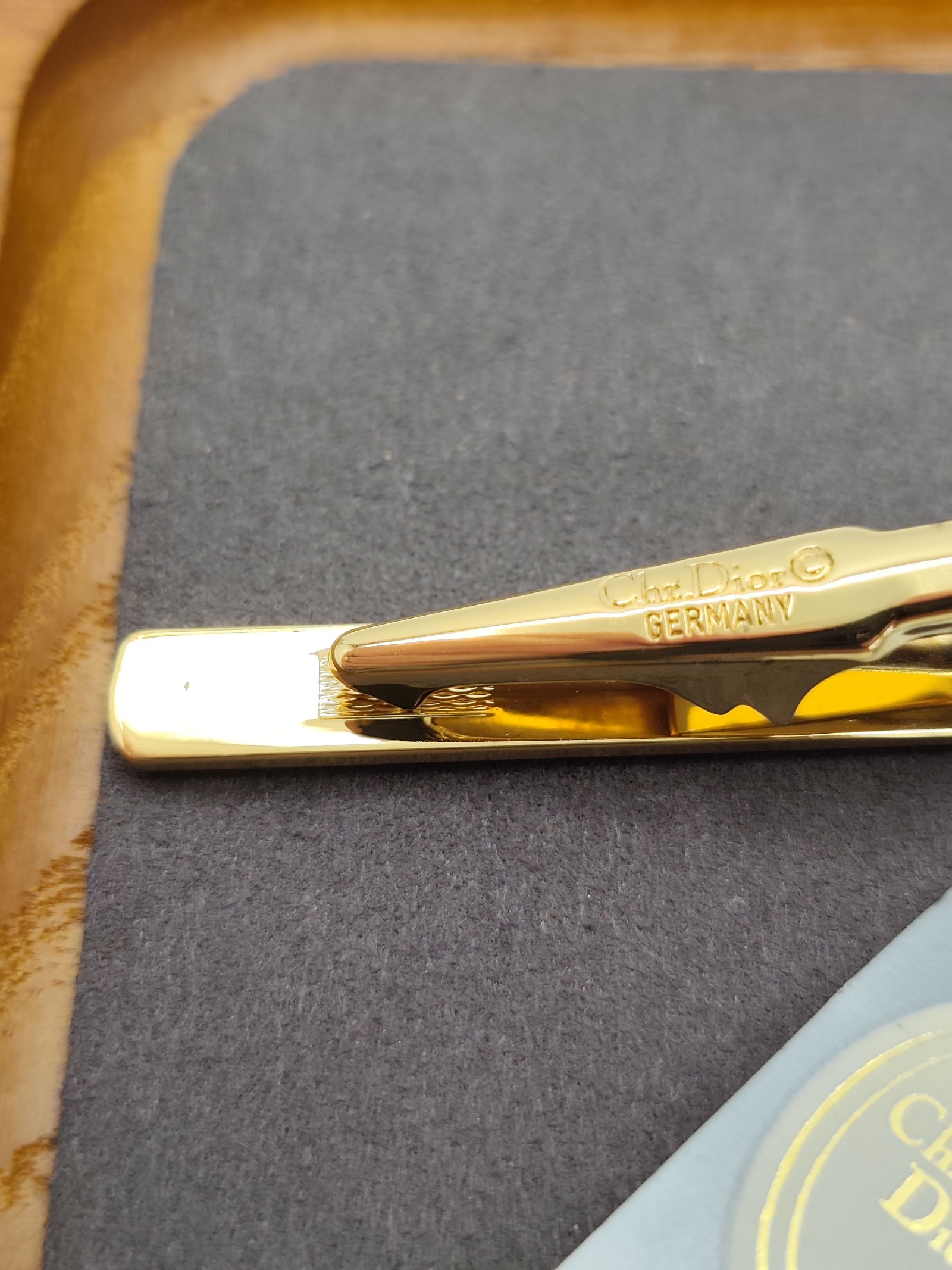 Christian Dior Gold Tone CD Tie Clip One Size Made in Germany image 9