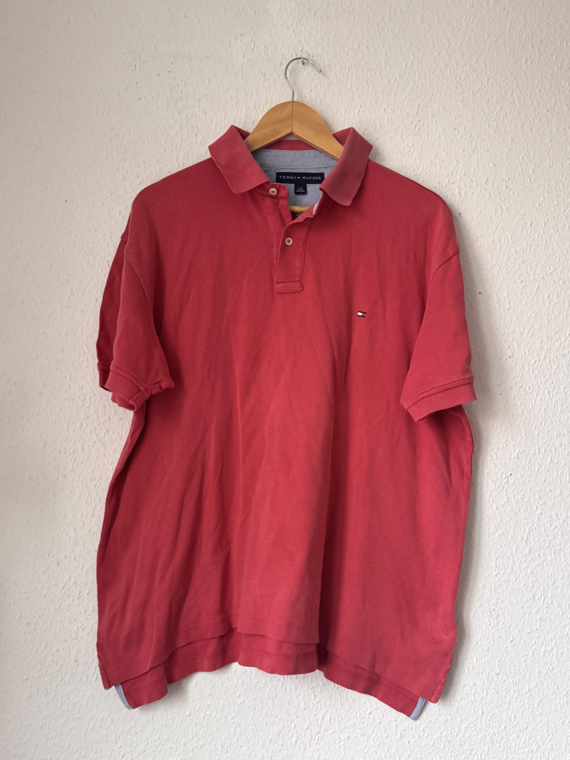 Tommy Hilfiger Red Polo Shirt Large Classic Fit - 2992 image 2
