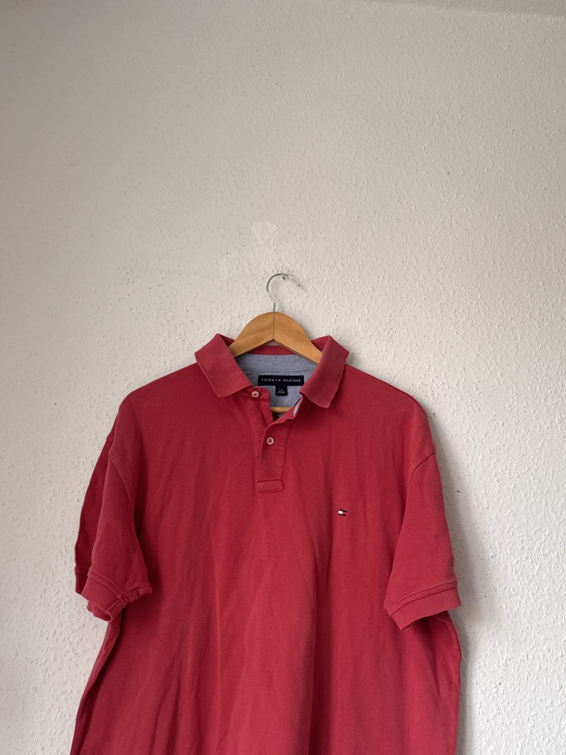 Tommy Hilfiger Red Polo Shirt Large Classic Fit - 2992 image 3