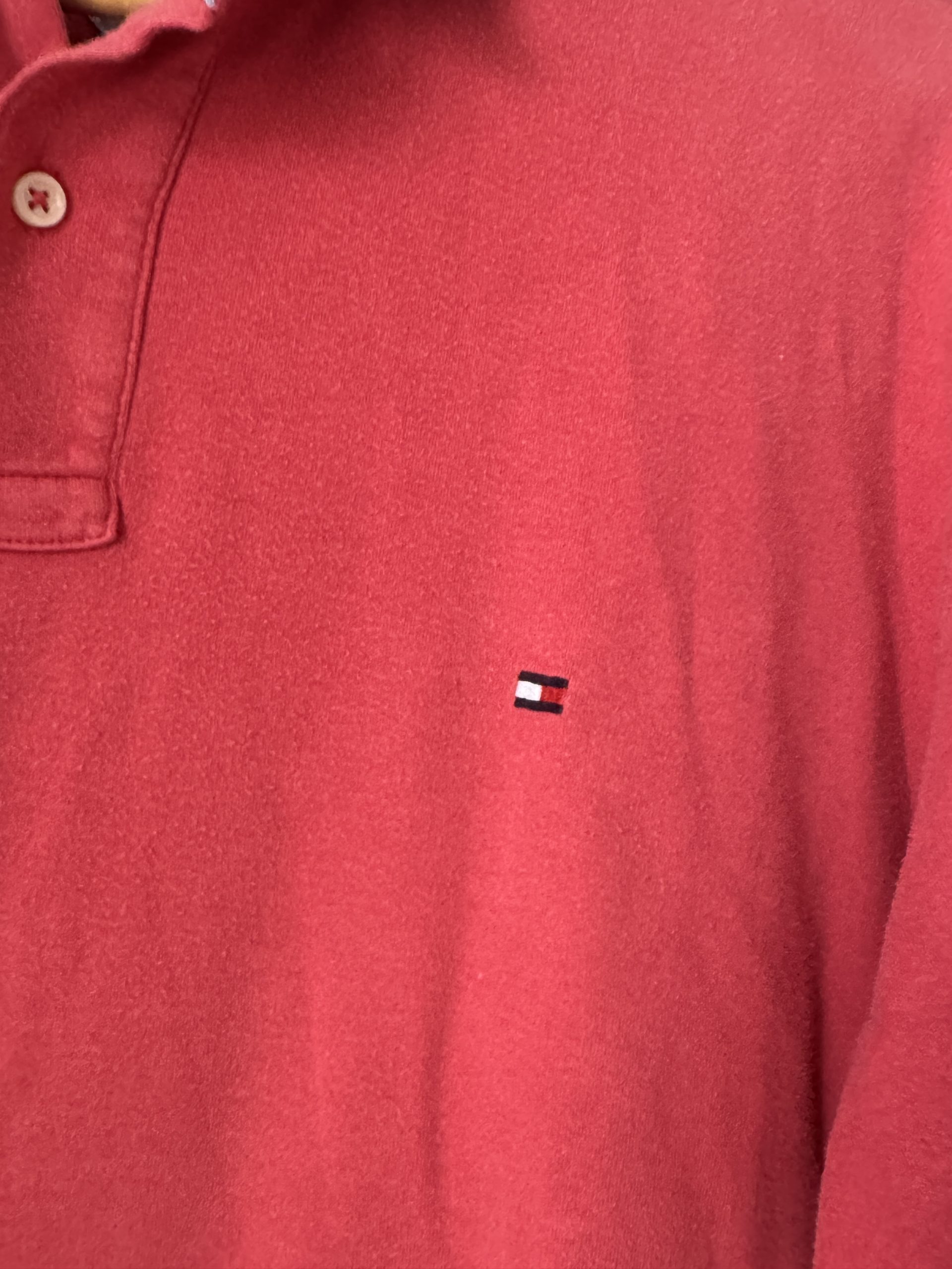 Tommy Hilfiger Red Polo Shirt Large Classic Fit - 2992 image 4