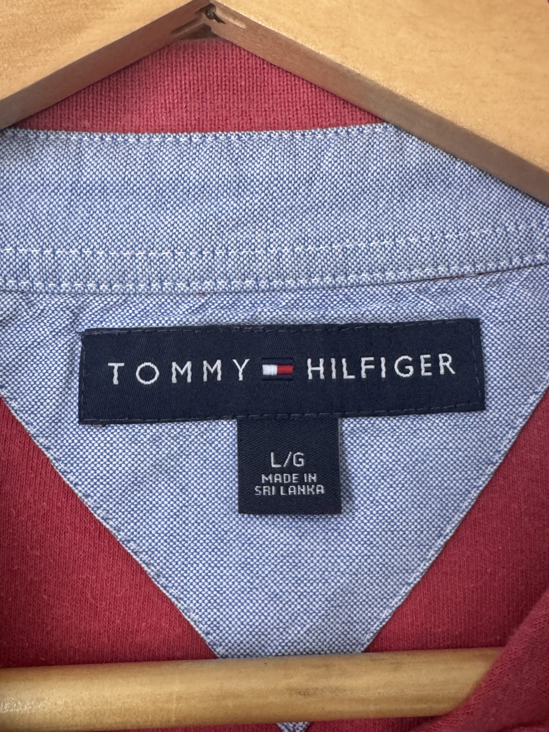Tommy Hilfiger Red Polo Shirt Large Classic Fit - 2992 image 5