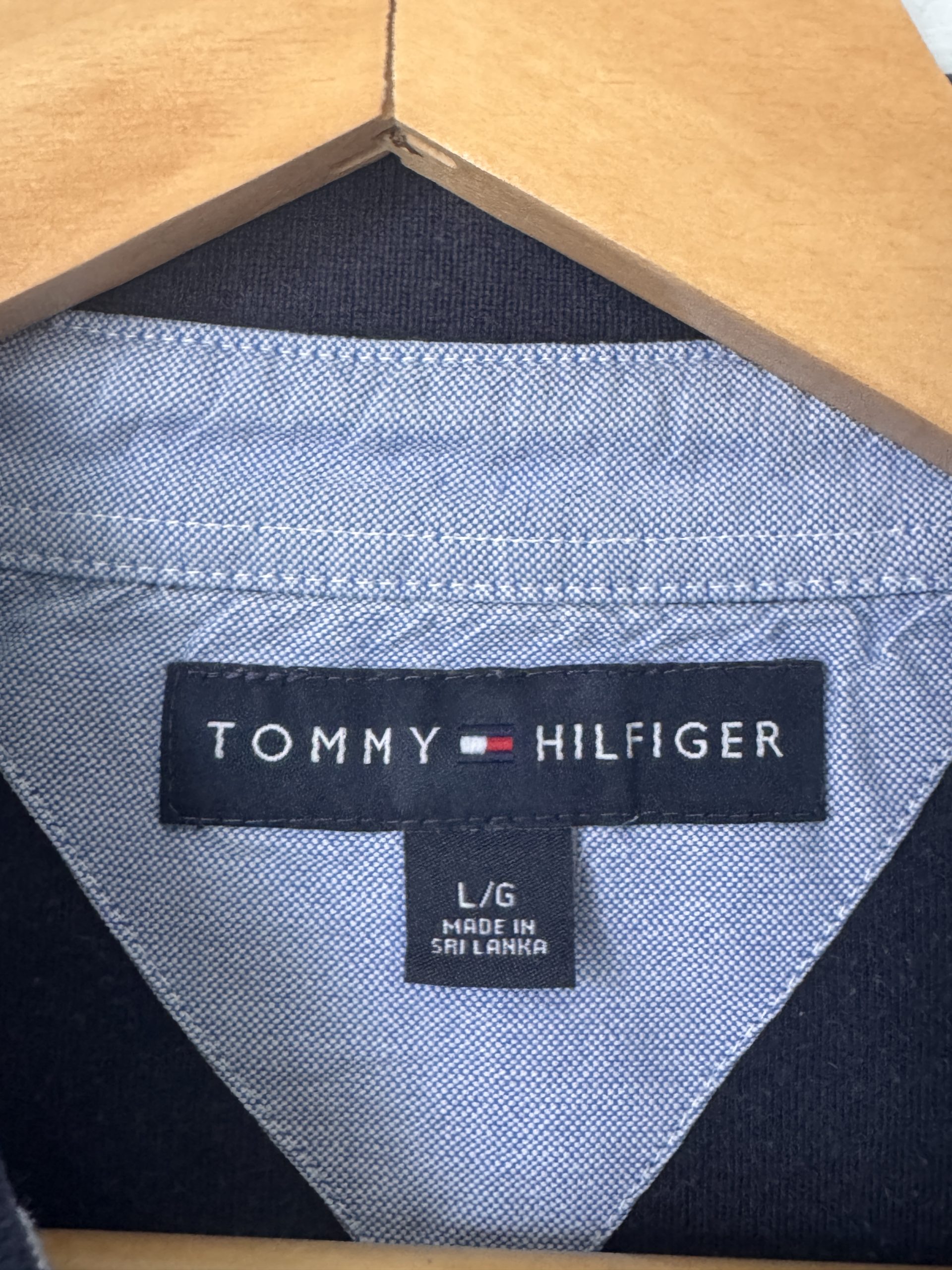 Tommy Hilfiger Navy Polo Shirt Large Classic Fit - 2993 image 5