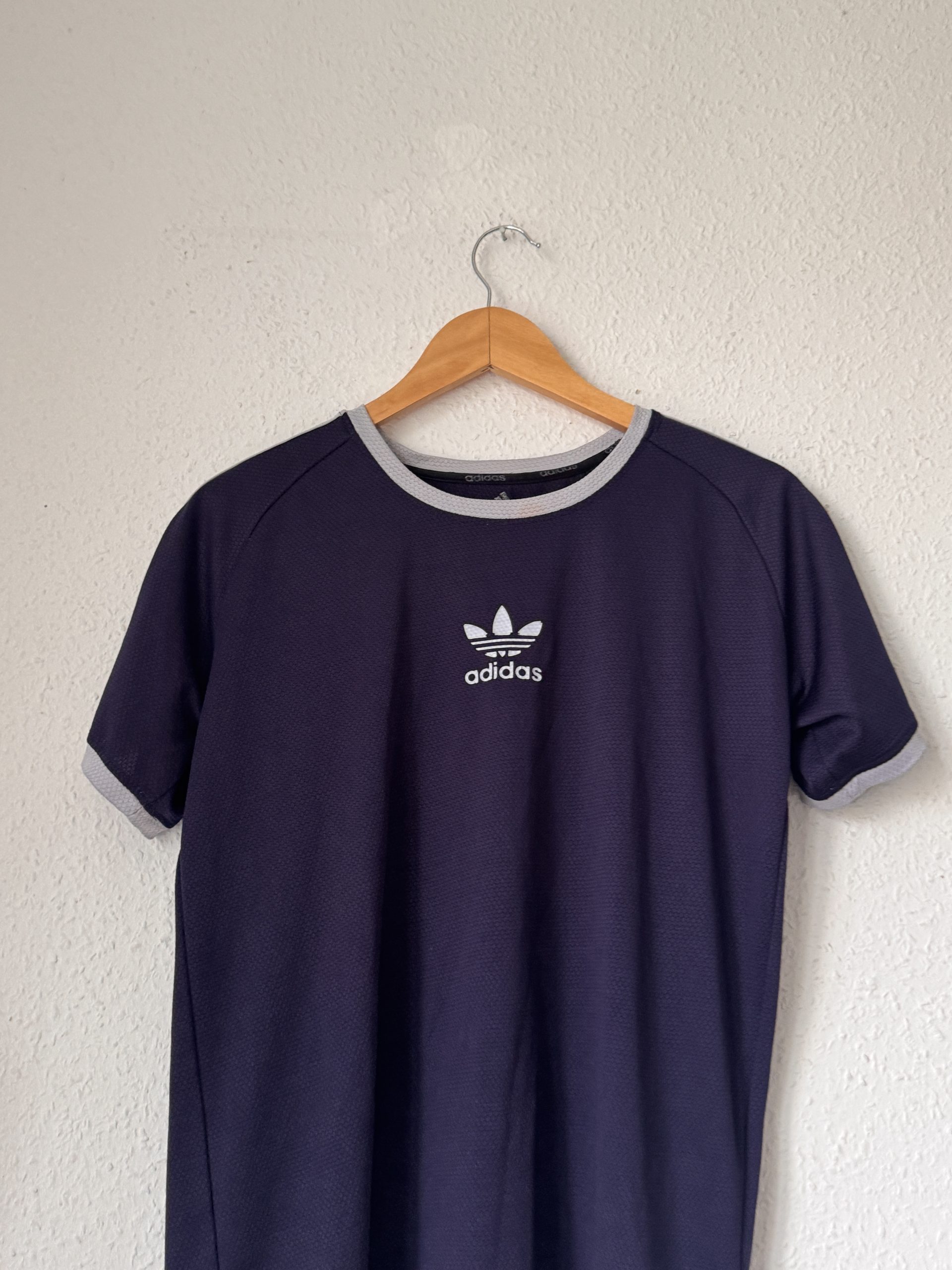 Adidas Navy & Grey T-Shirt Medium Honeycomb Texture - 2995 image 3
