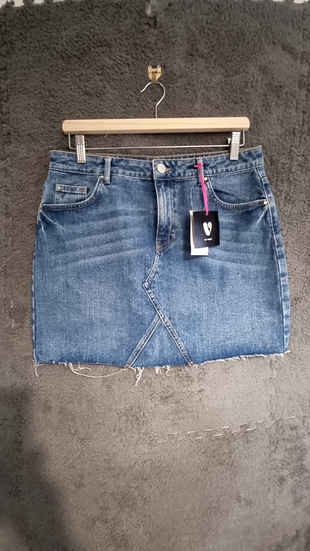 V by Very Blue Denim Mini Skirt Small 100% Cotton Made in Turkey image 2