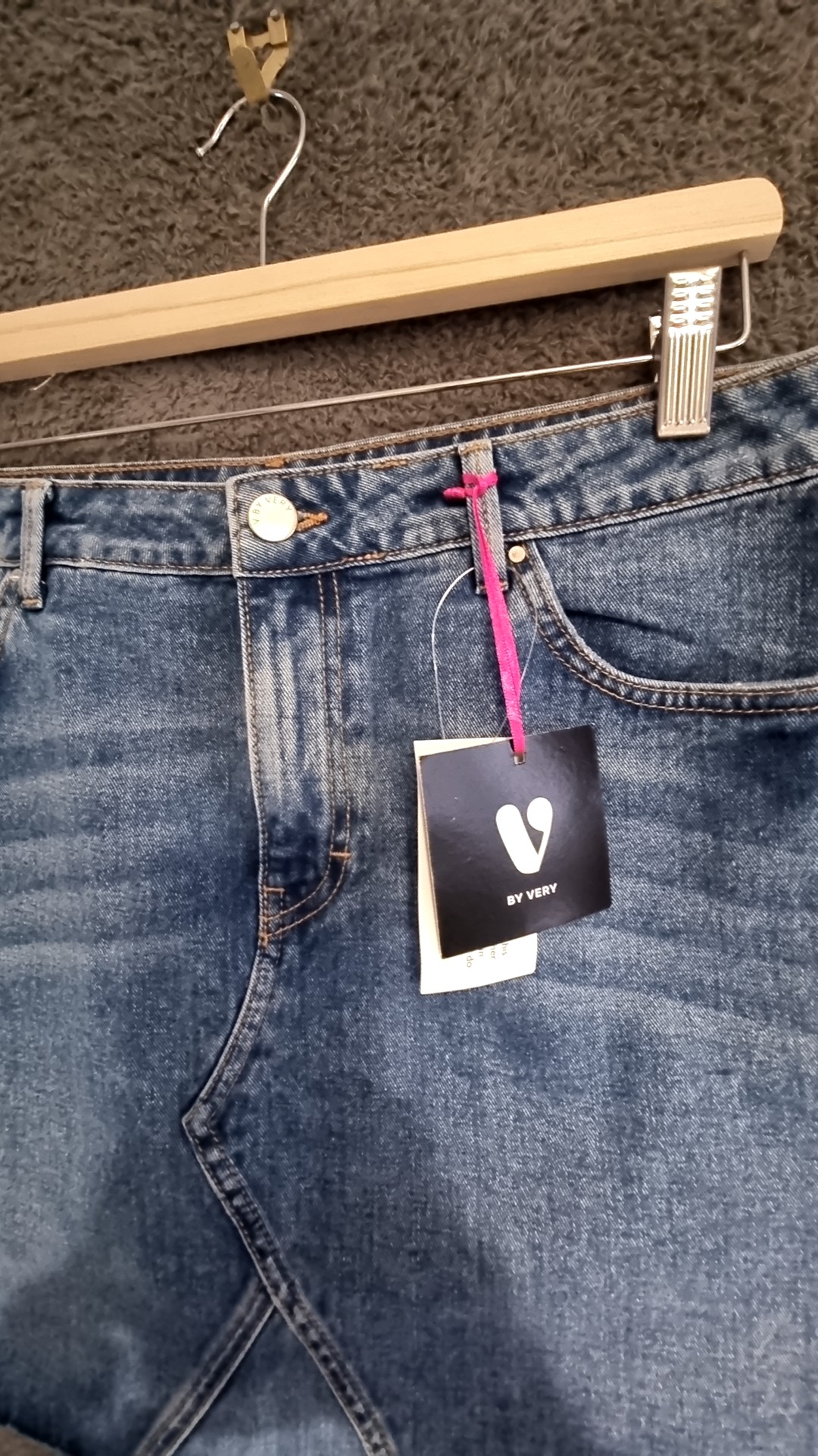 V by Very Blue Denim Mini Skirt Small 100% Cotton Made in Turkey image 3