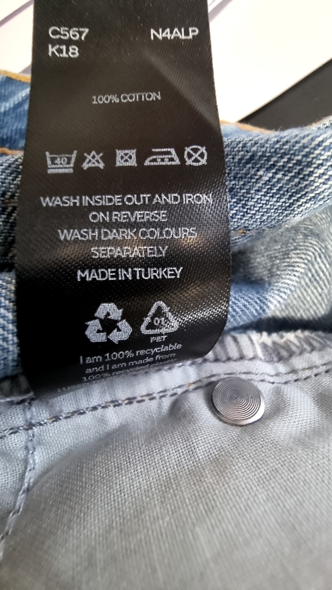 V by Very Blue Denim Mini Skirt Small 100% Cotton Made in Turkey image 5