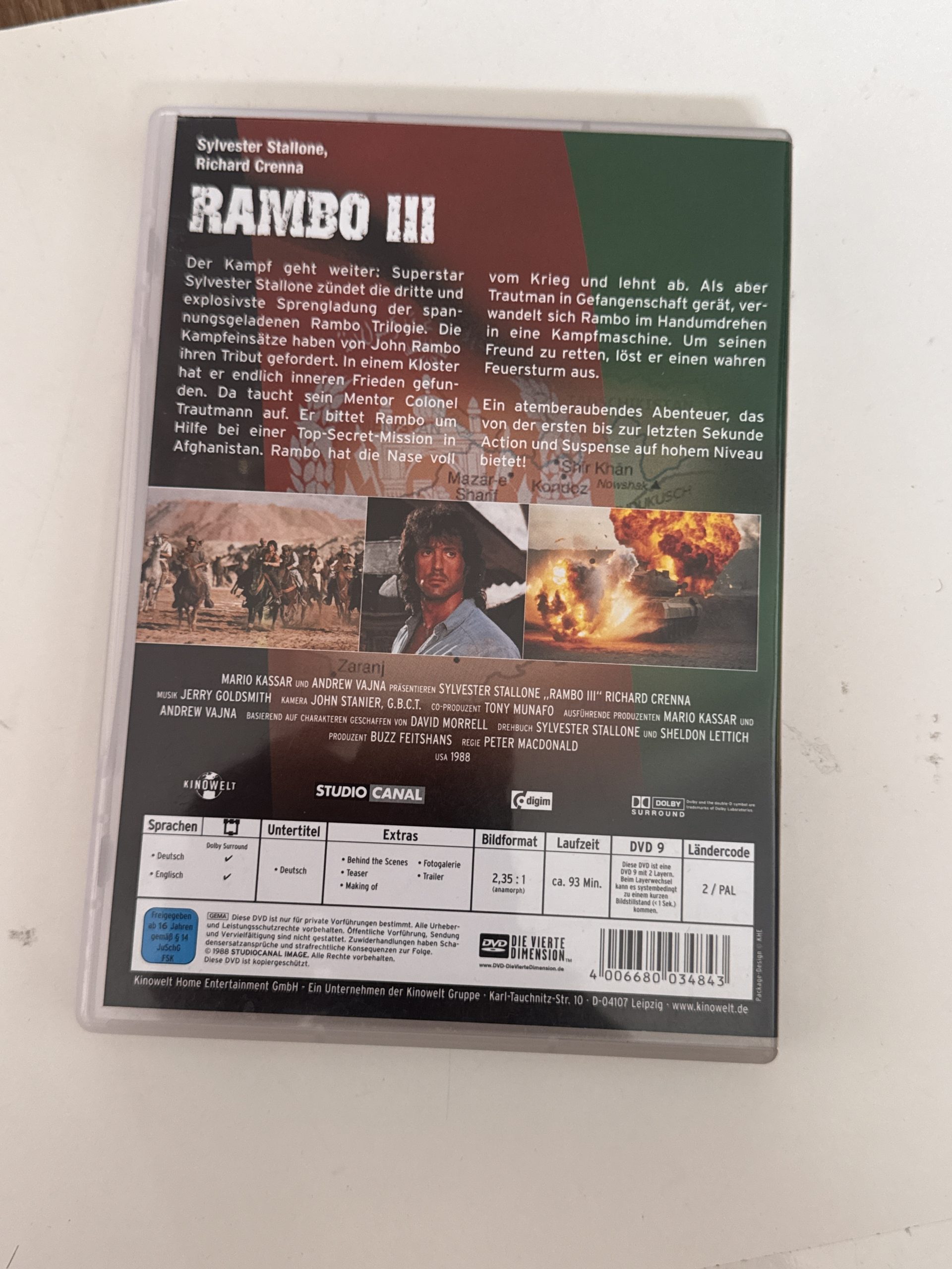 Rambo III DVD Movie Sylvester Stallone Action Film CD-A- 15 image 2