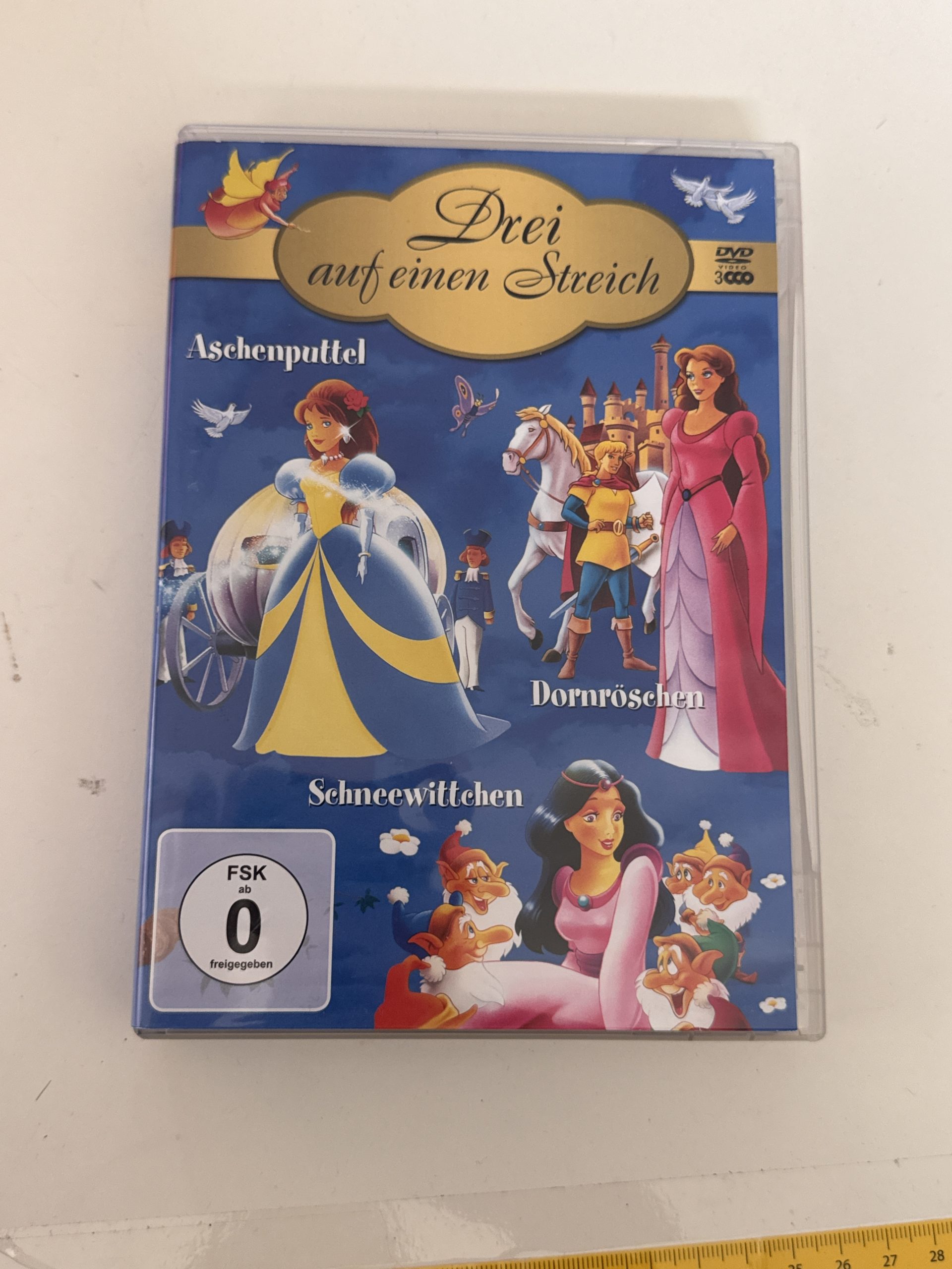 Drei auf einen Streich DVD Set Cinderella Sleeping Beauty Snow White CD-A- 18