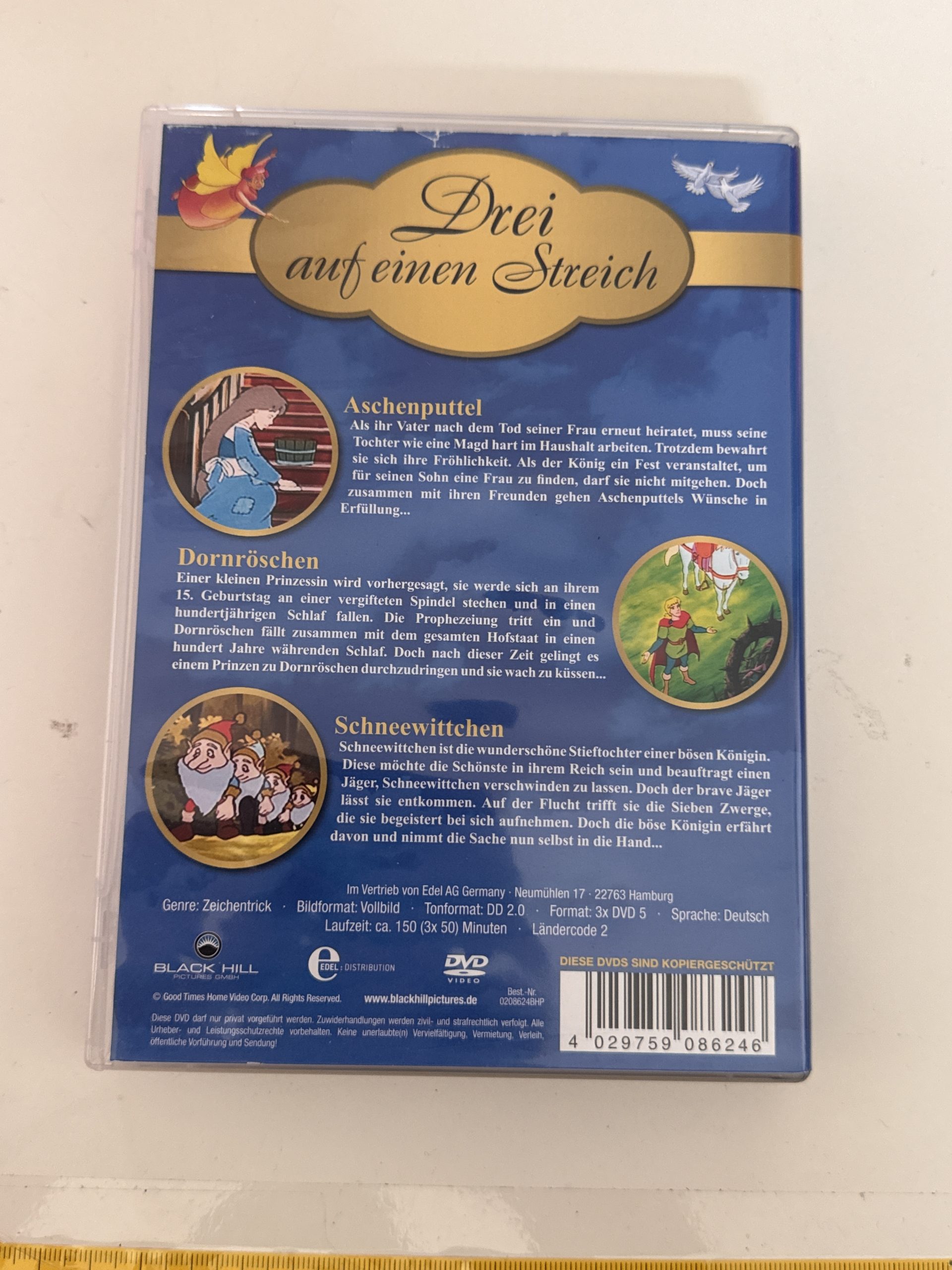 Drei auf einen Streich DVD Set Cinderella Sleeping Beauty Snow White CD-A- 18 image 2
