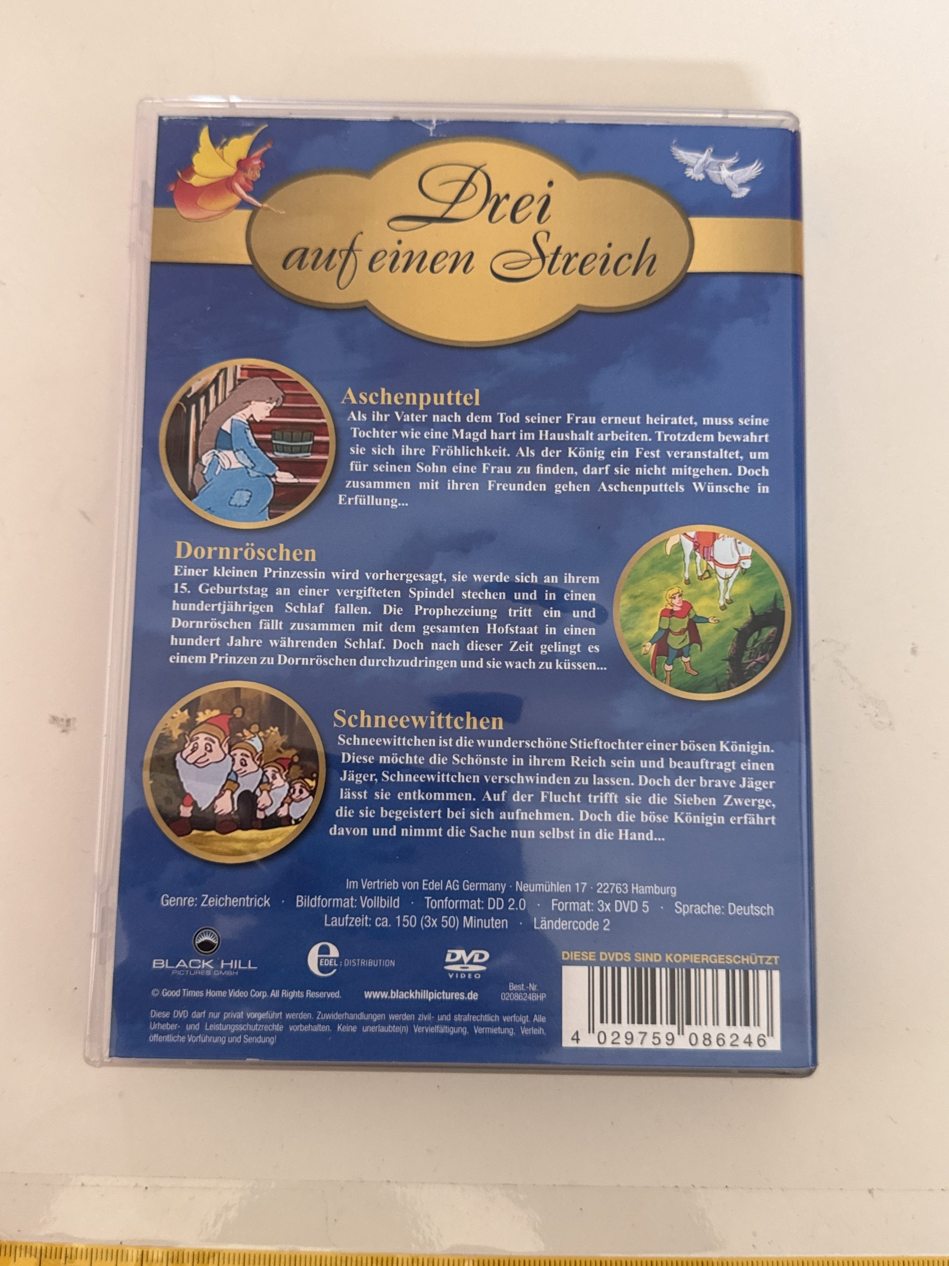 Drei auf einen Streich DVD Set Cinderella Sleeping Beauty Snow White CD-A- 18 image 3