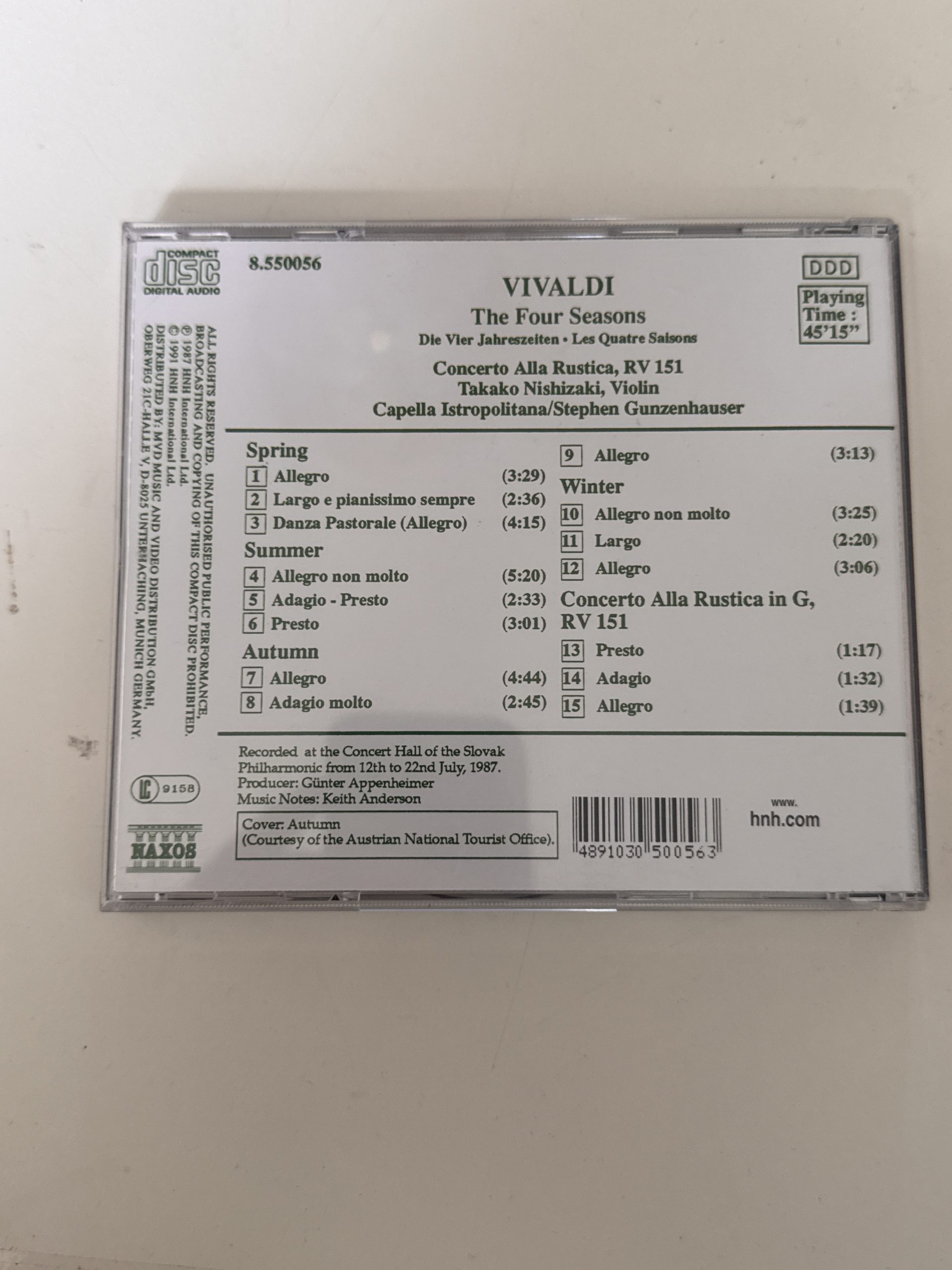 Vivaldi The Four Seasons Classical Music CD-A- 29 image 2