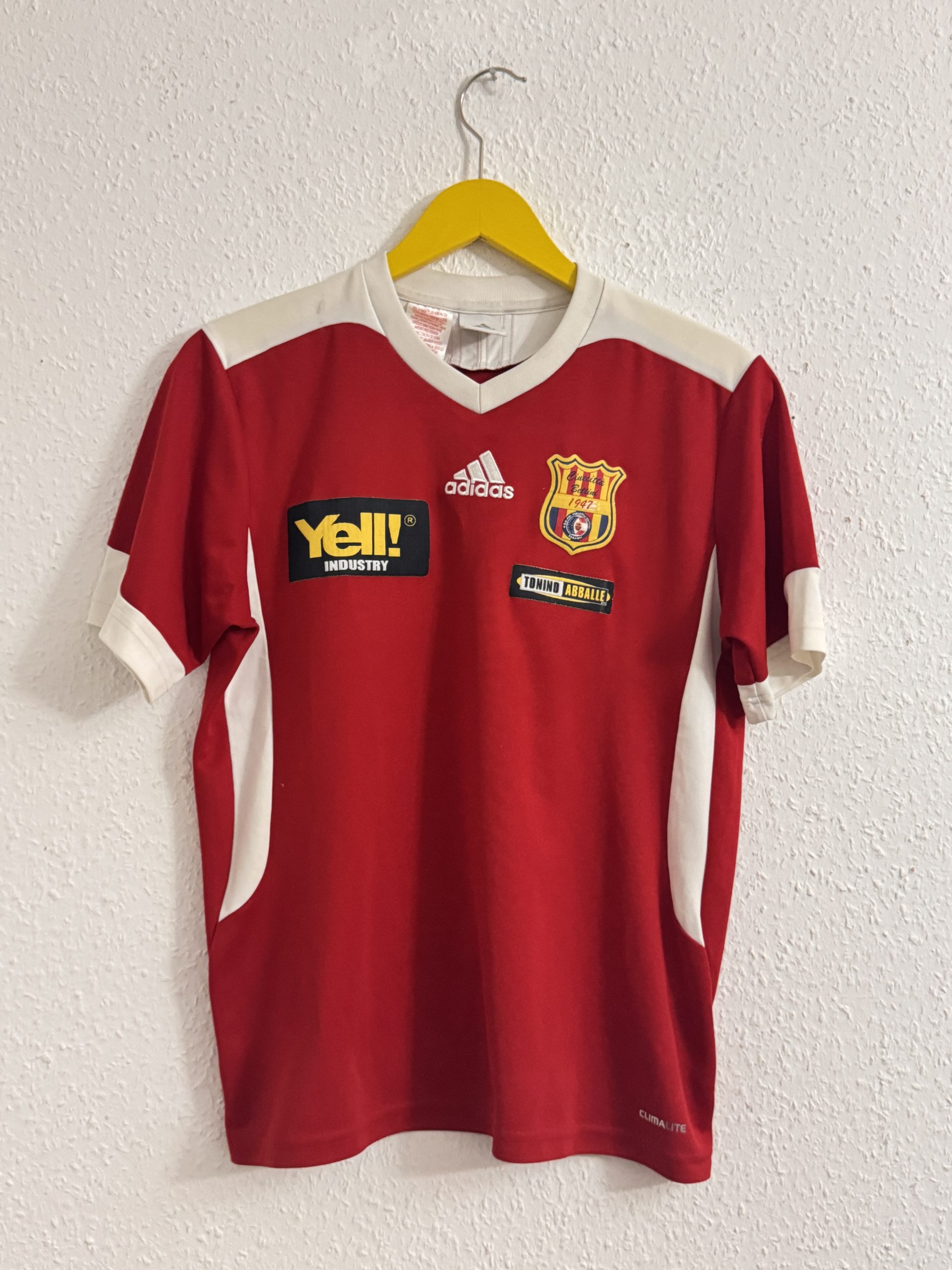 Adidas Red & White Football Shirt XS Climalite 509