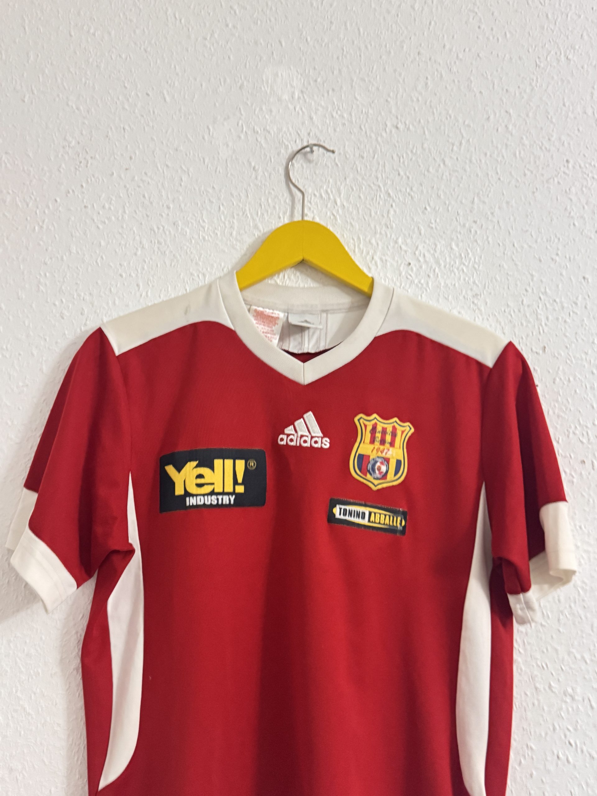 Adidas Red & White Football Shirt XS Climalite 509 image 2