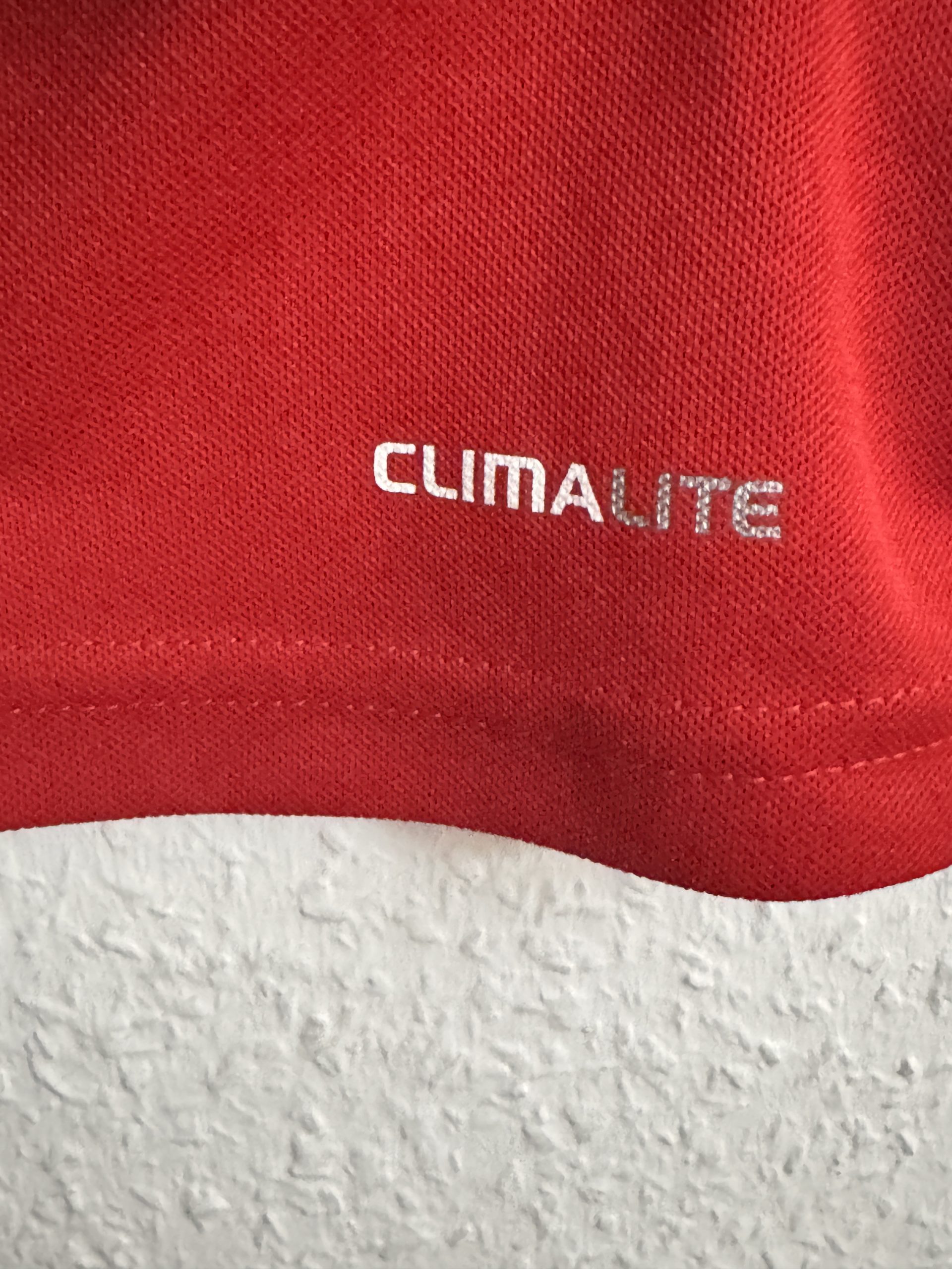 Adidas Red & White Football Shirt XS Climalite 509 image 3